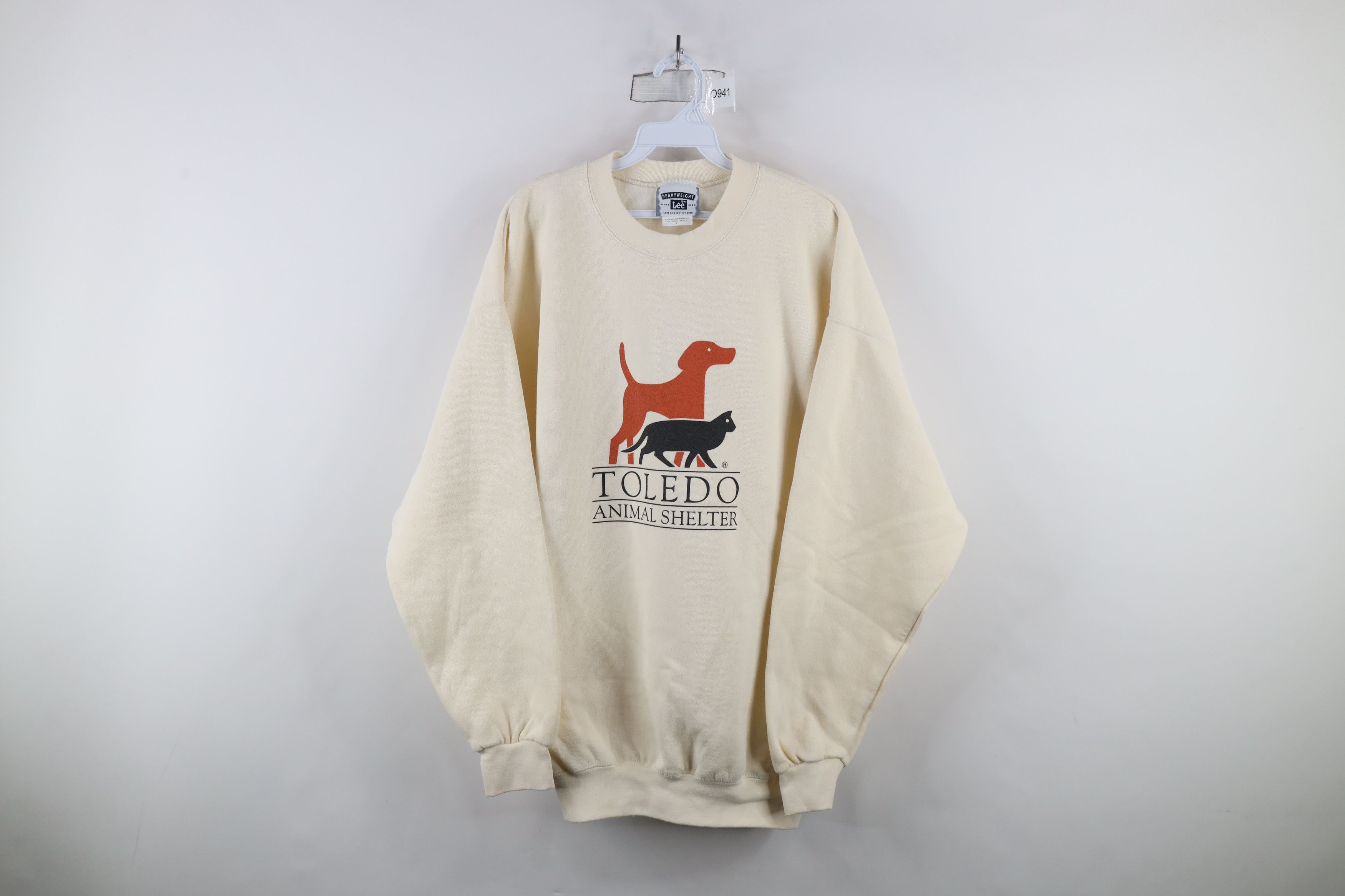 Vintage Vintage 90s Toledo Animal Shelter Crewneck Sweatshirt Cream Size US XL / EU 56 / 4 - 1 Thumbnail