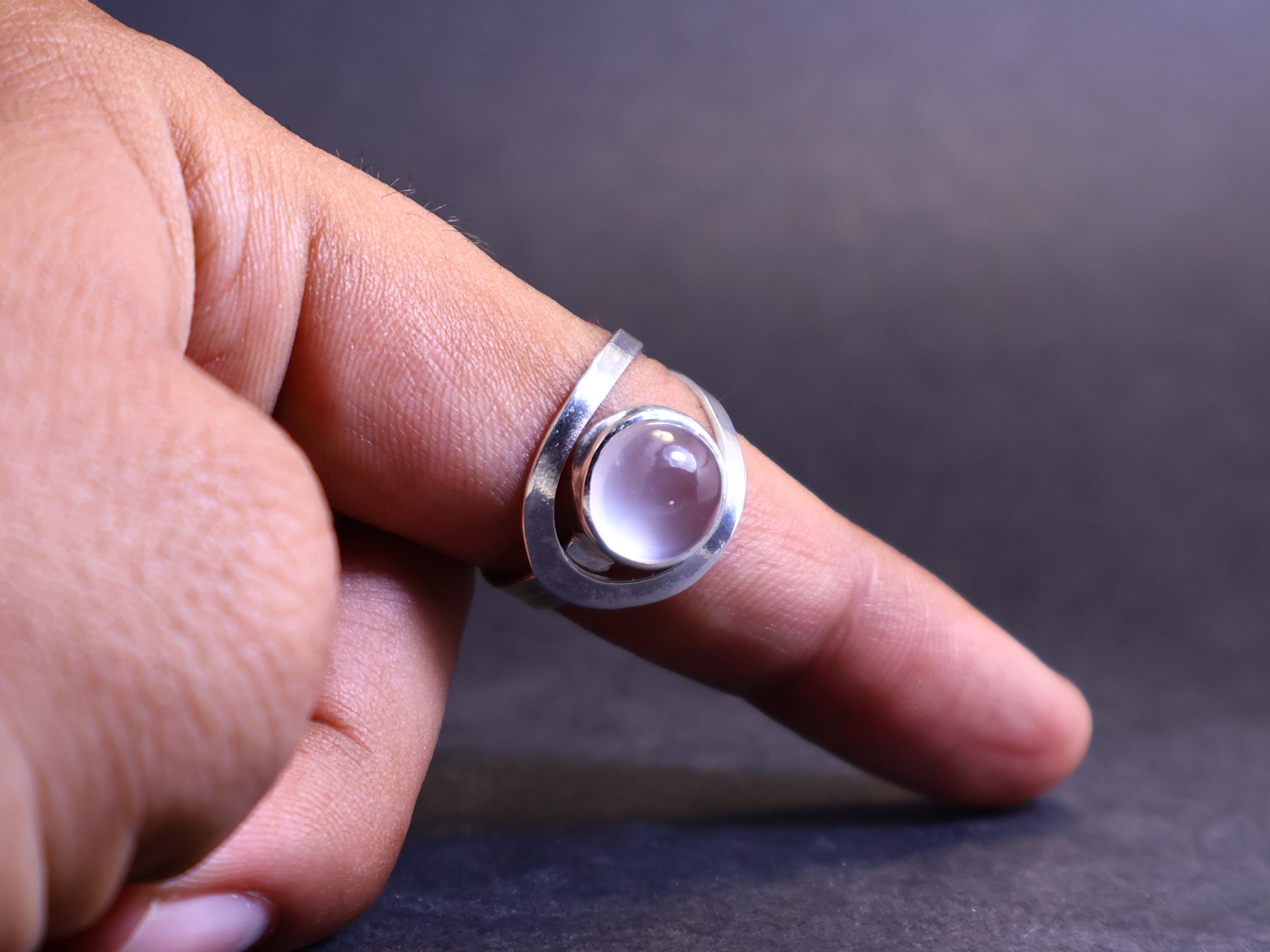 Handmade Rose Quartz Ring, 925 Sterling Silver, Handmade Women Ring, Size ONE SIZE - 9 Thumbnail
