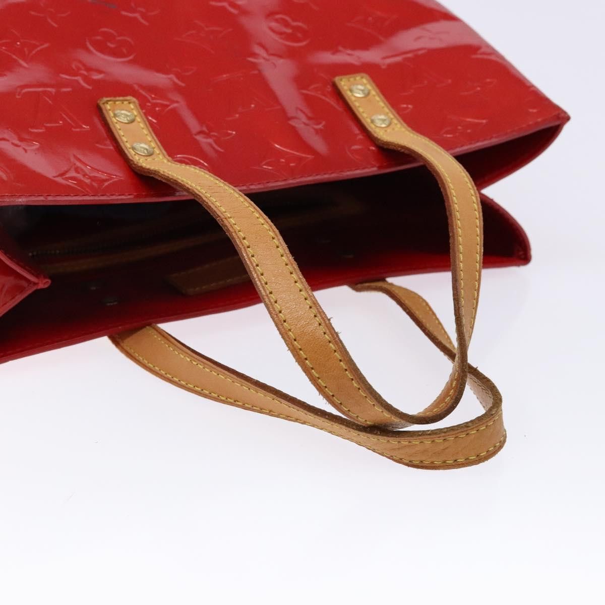 Louis Vuitton LOUIS VUITTON Monogram Vernis Reade MM Hand Bag Red Rouge Size ONE SIZE - 7 Thumbnail