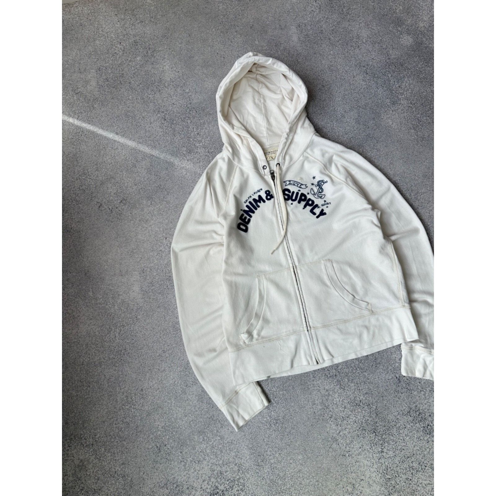 Polo Ralph Lauren VTG Polo Ralph Lauren Denim & Supply Beige Woman Hoodie Size US XL / EU 56 / 4 - 2 Thumbnail