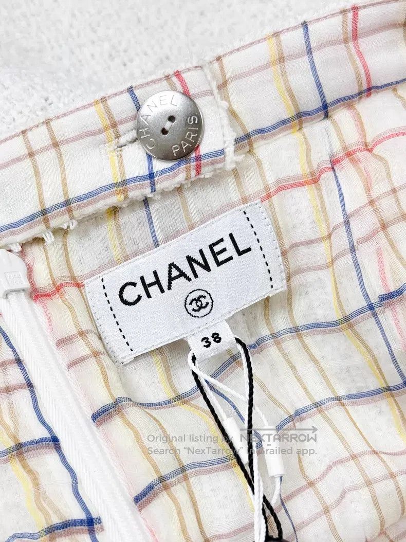 Chanel Chanel Colored plaid lining single pocket half-length skir Size 25" / US 0 / IT 36 - 4 Thumbnail