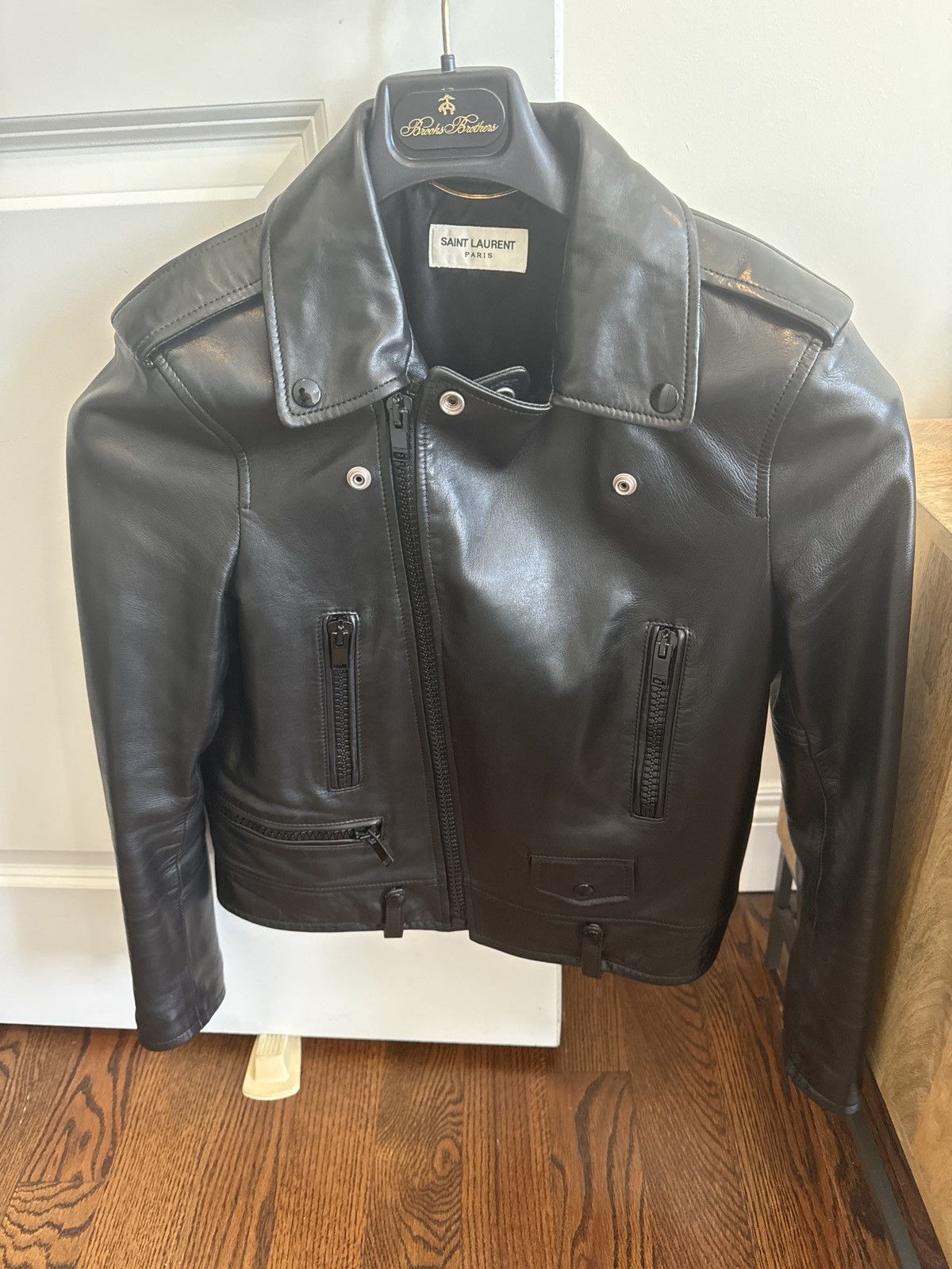 Saint Laurent Paris Black Leather Moto Jacket Size M / US 6-8 / IT 42-44 - 6 Thumbnail