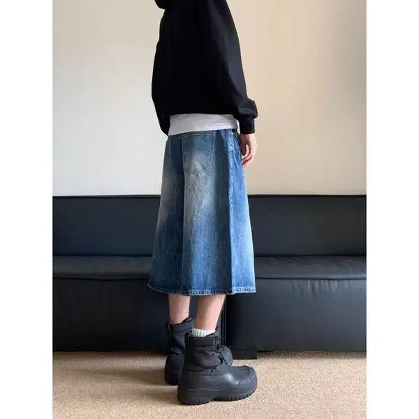 VIBE Blue casual retro washed straight denim shorts Size US 32 / EU 48 - 3 Thumbnail