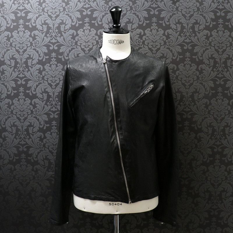 image of Chrome Hearts Asymmetrical Death Or Glory Leather Jacket in Black, Men's (Size Medium)