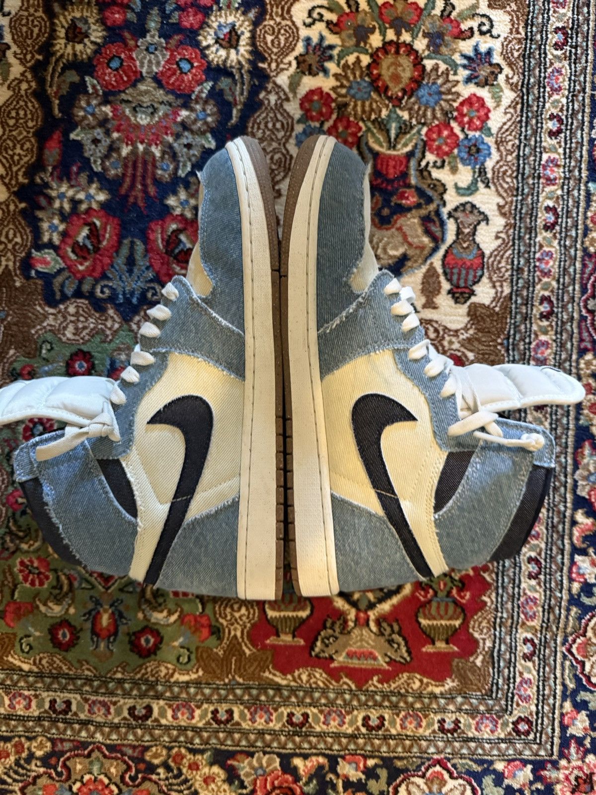 Jordan Brand Jordan 1 blue denim hi top sneakers Size US 12 / EU 45 - 3 Thumbnail