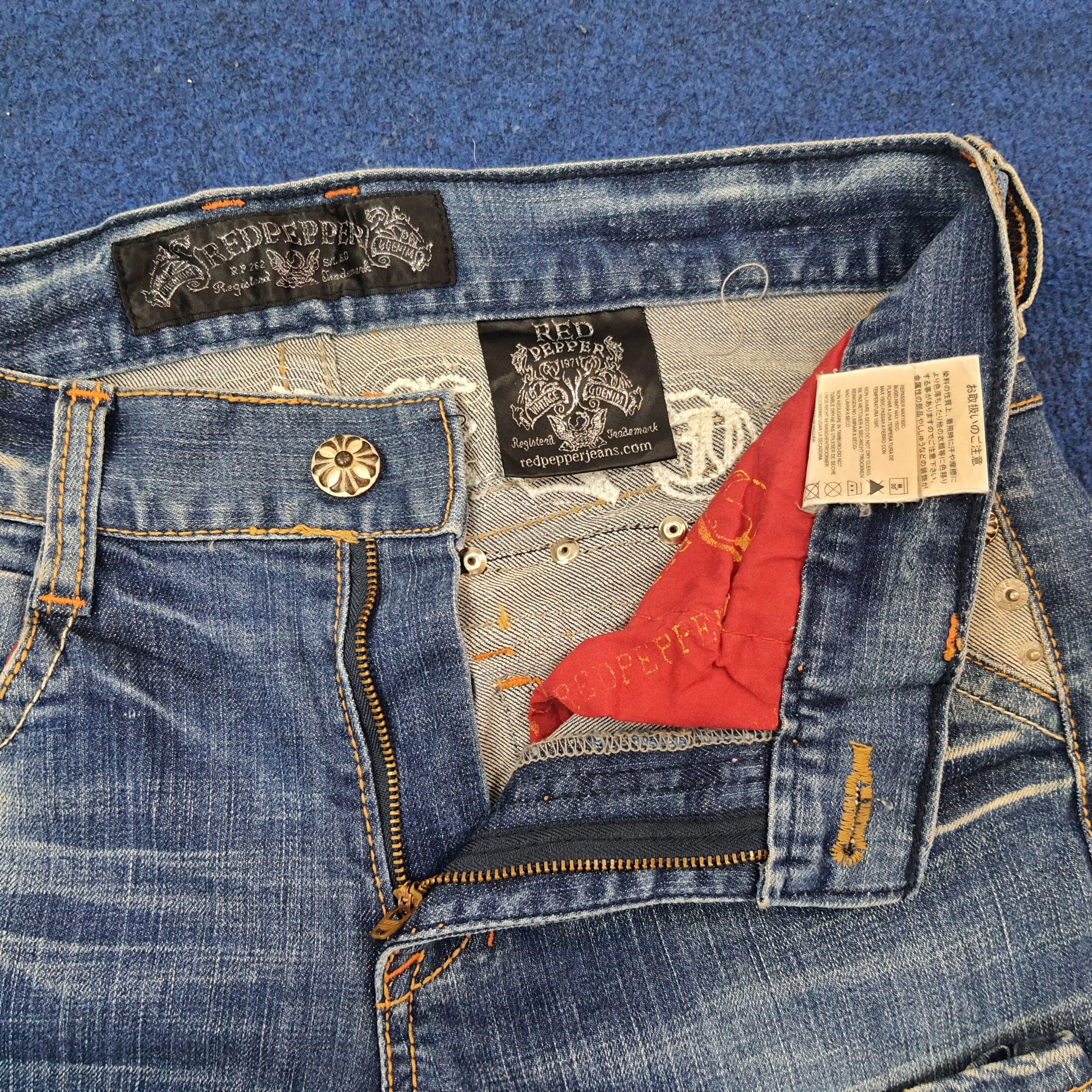 Japanese Brand Vintage Red Pepper Japan Denim Y2K Aesthetic C258N8 Size US 32 / EU 48 - 6 Thumbnail