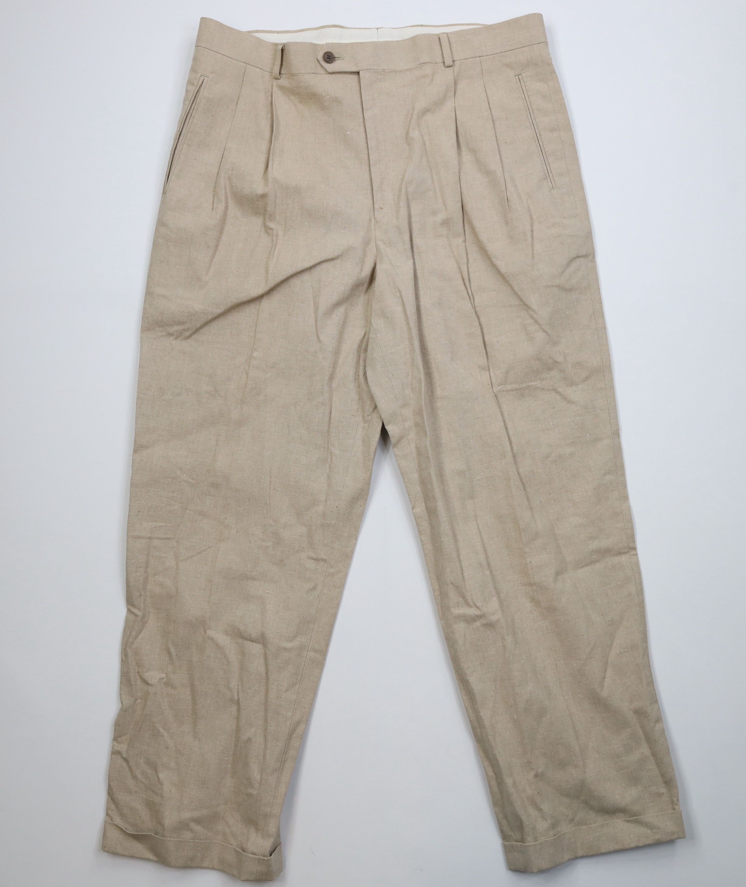 Vintage Vintage 90s Streetwear Wide Leg Chino Pants Trousers Beige Size US 38 / EU 54 - 1 Thumbnail