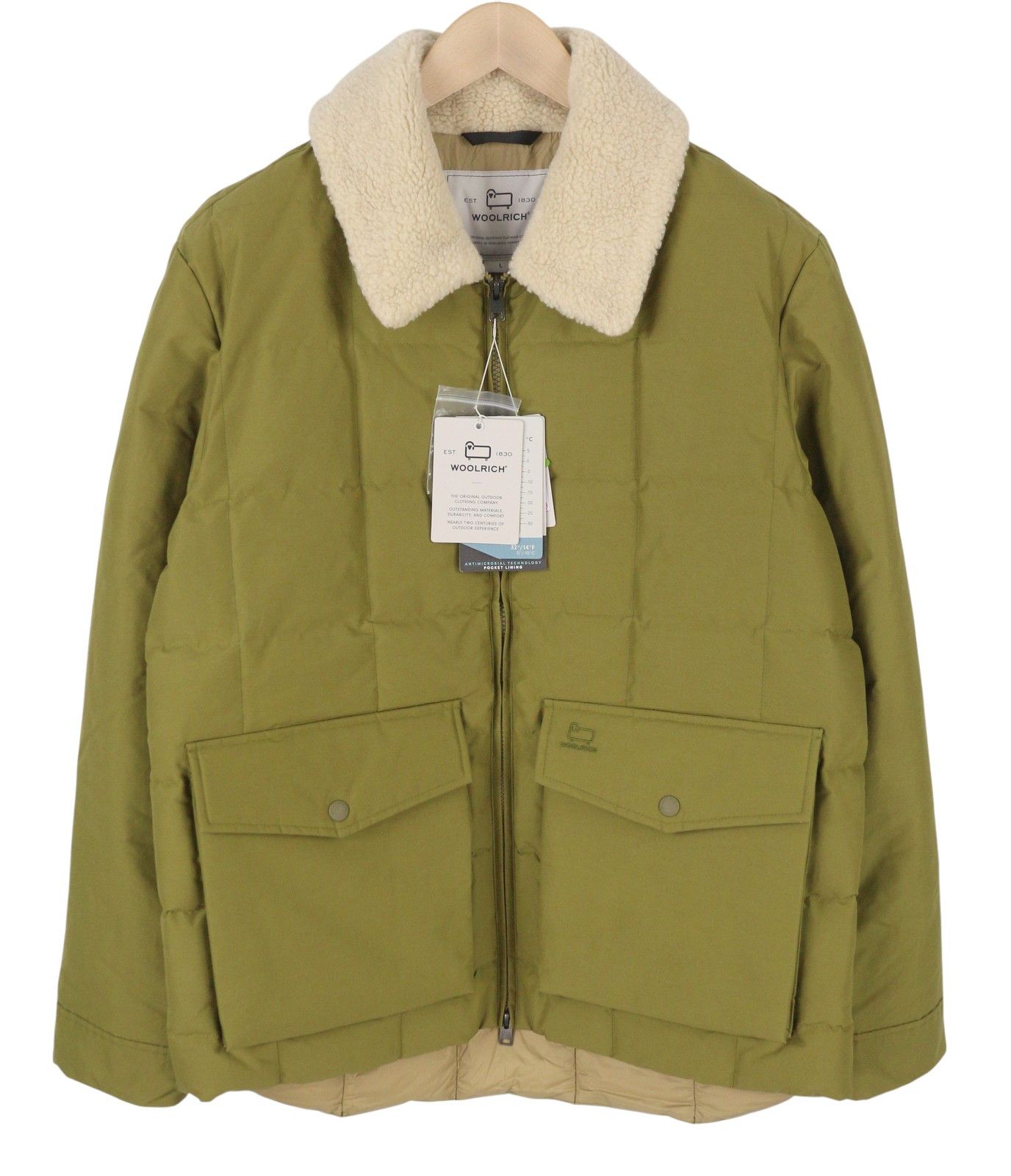 Woolrich Woolen Mills Duster L Green Down Sherpa Quilted 86895 Size US L / EU 52-54 / 3 - 2 Thumbnail