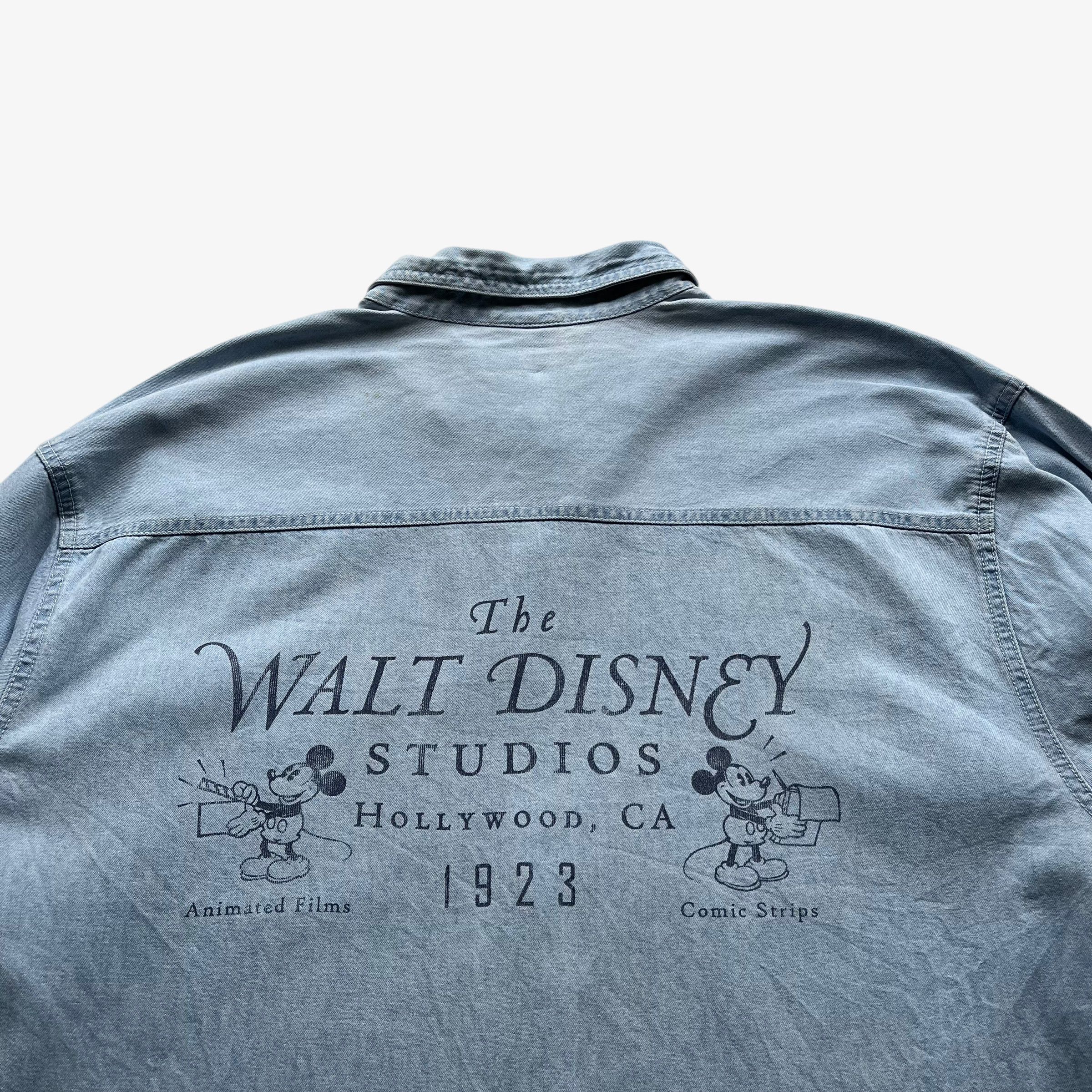 Disney Vintage 90s Men's Walt Disney Studios Blue Denim Shirt Size US L / EU 52-54 / 3 - 4 Thumbnail