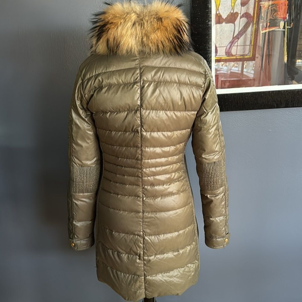 Duvetica Duvetica olive puffer 2-way zipper front detachable fur col Size S / US 4 / IT 40 - 5 Thumbnail