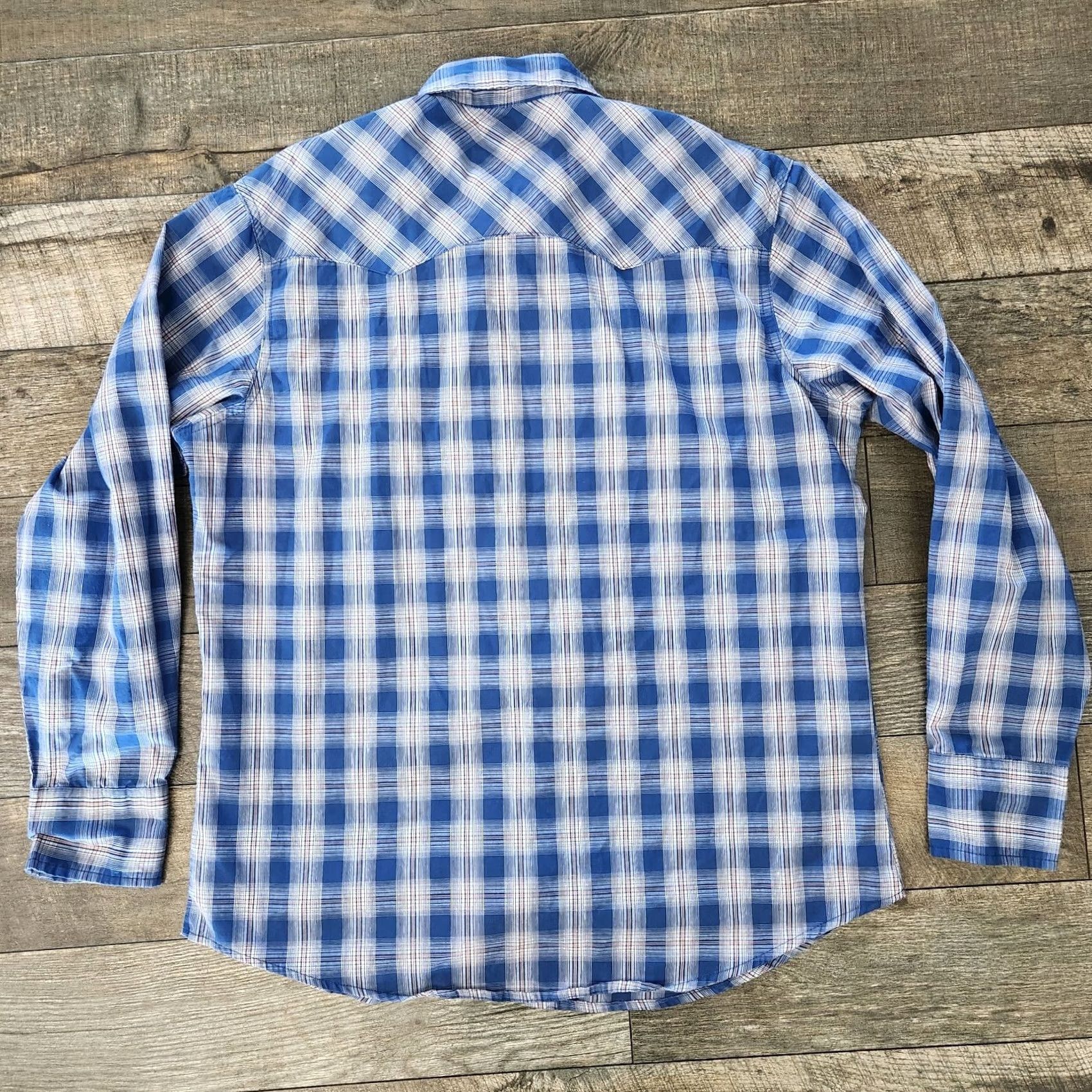 Wrangler Wrangler Wrancher Pearl Snap Western Shirt Men’s Large Blue Orange Plaid Shirt Regular Men’s Western Pearl Snap Shirt Blue Orange Plaid Size US L / EU 52-54 / 3 - 6 Thumbnail
