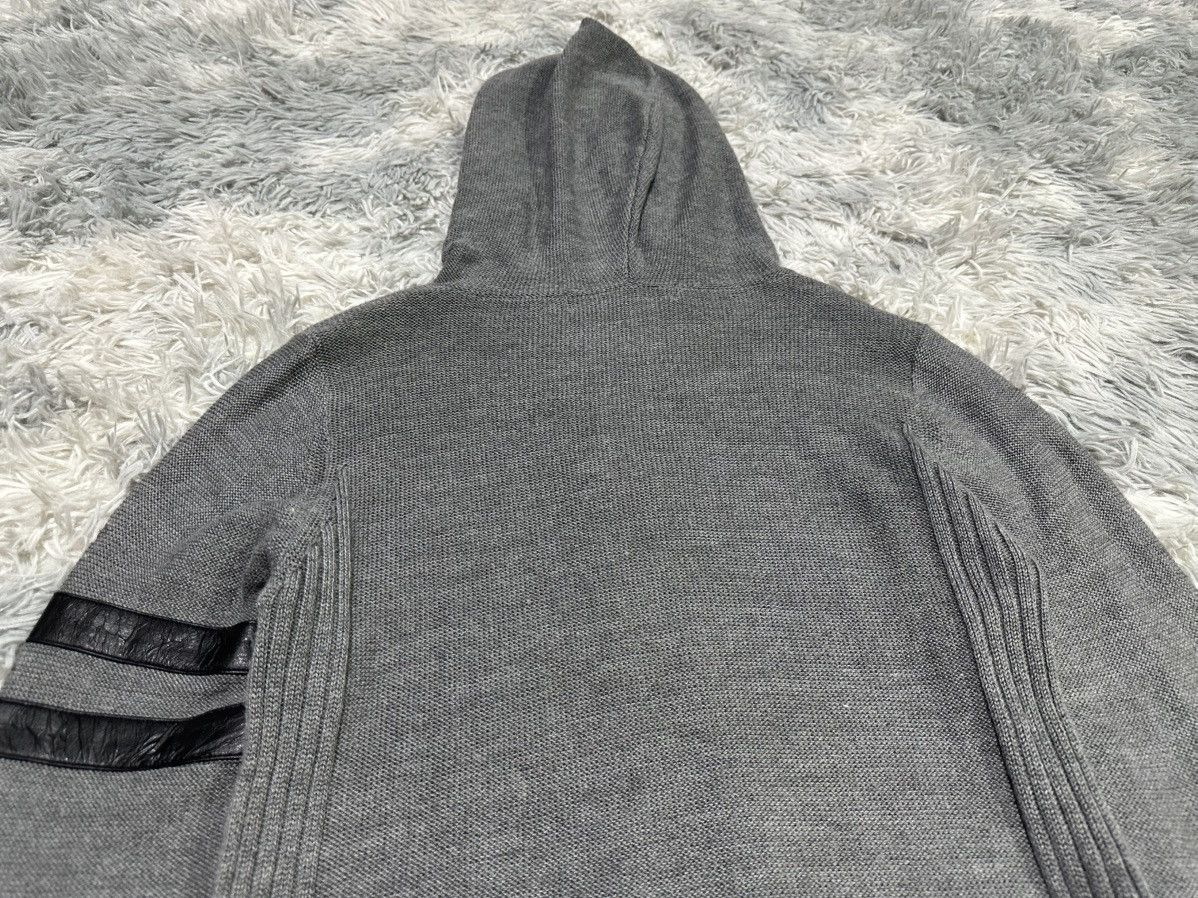 Katharine Hamnett London 🔥Y2K Vintage Katharine Hamnett Wool Knit Hoodie Leather Edge Size US M / EU 48-50 / 2 - 11 Thumbnail