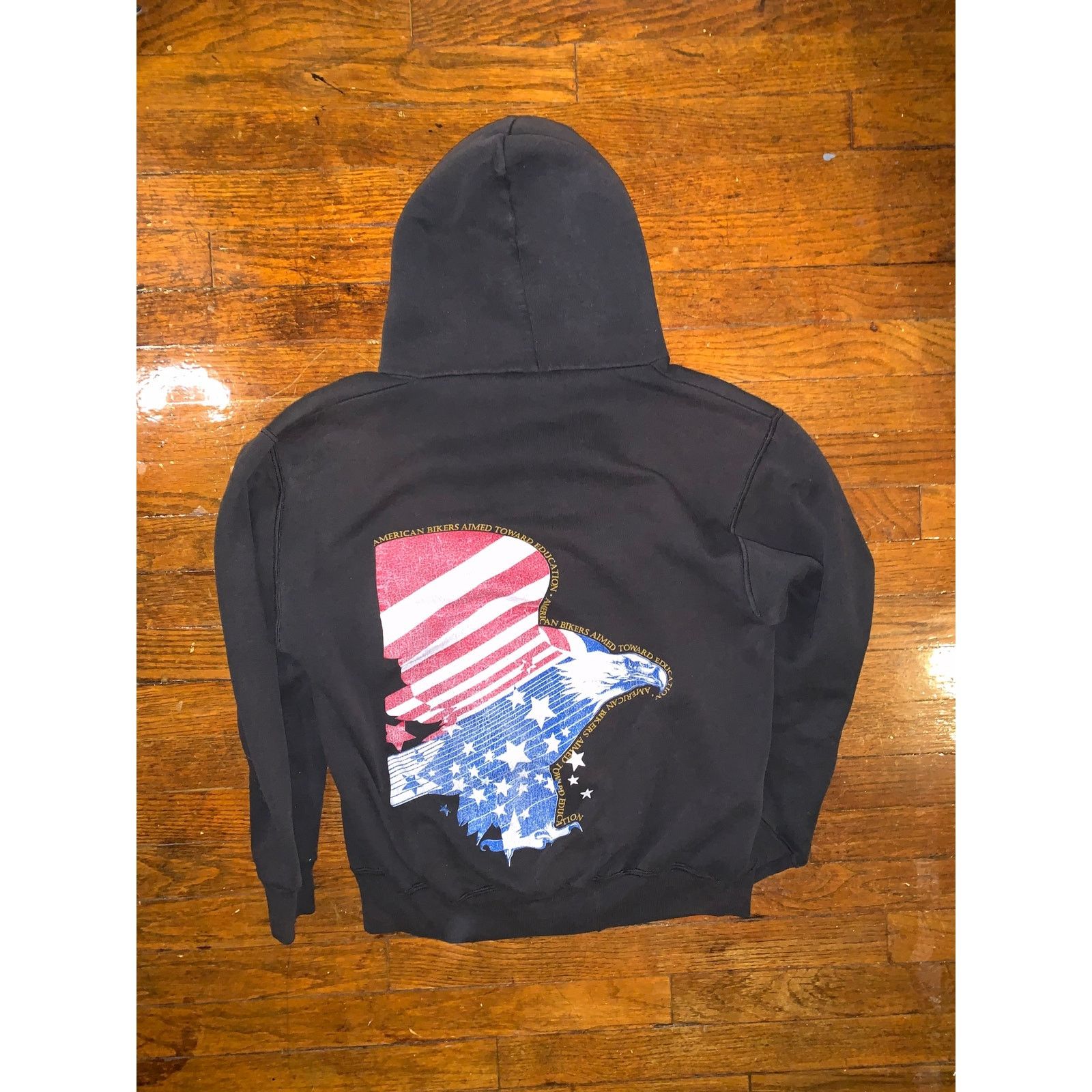 Tultex × Vintage ABATE Of Indiana Full Zip Hoodie Black USA Made Biker Boxy Size US M / EU 48-50 / 2 - 2 Thumbnail