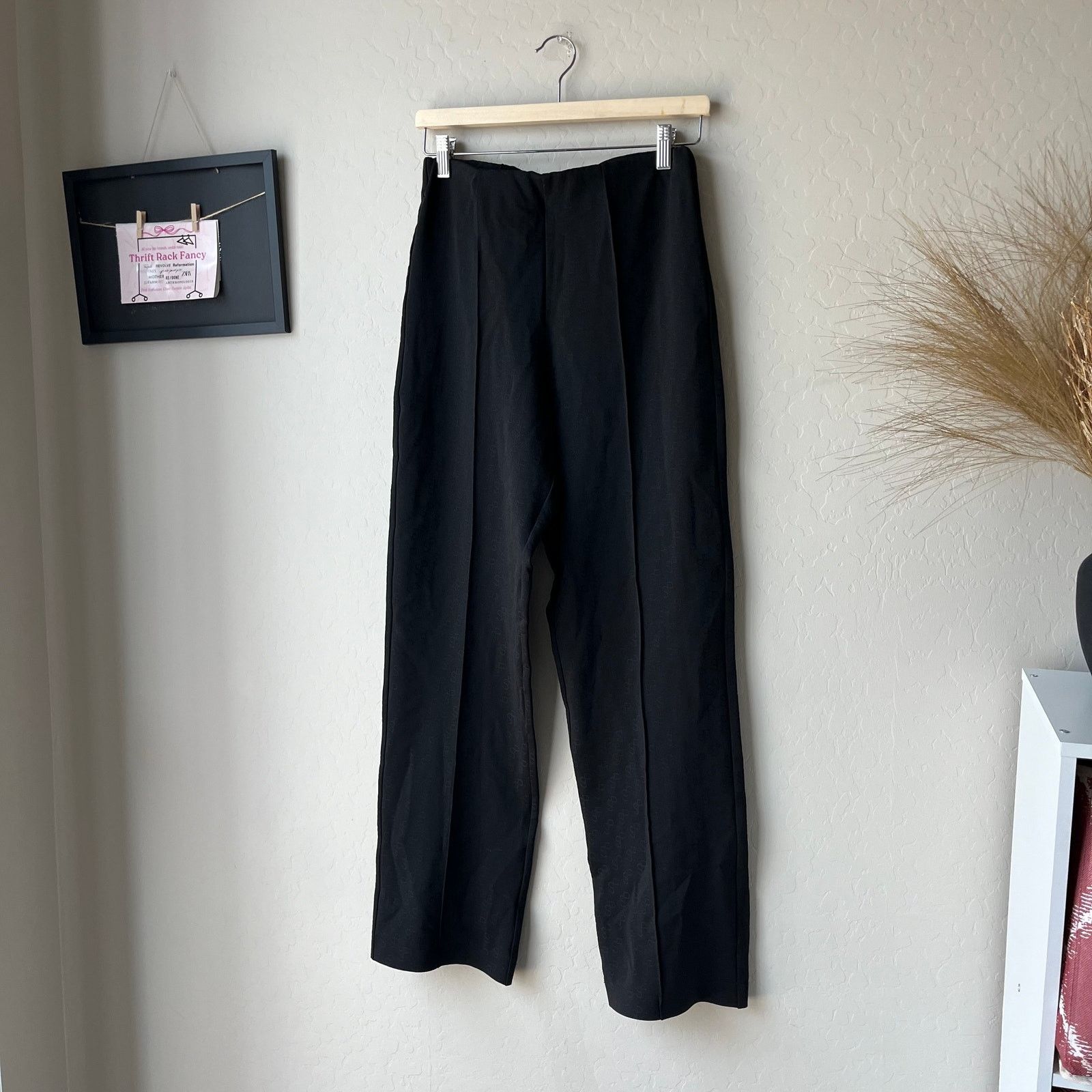 Saks Potts Saks Potts Black Lissi Logo Jacquard Straight Leg Pants Sz 1 Size 27" / US 4 / IT 40 - 3 Thumbnail