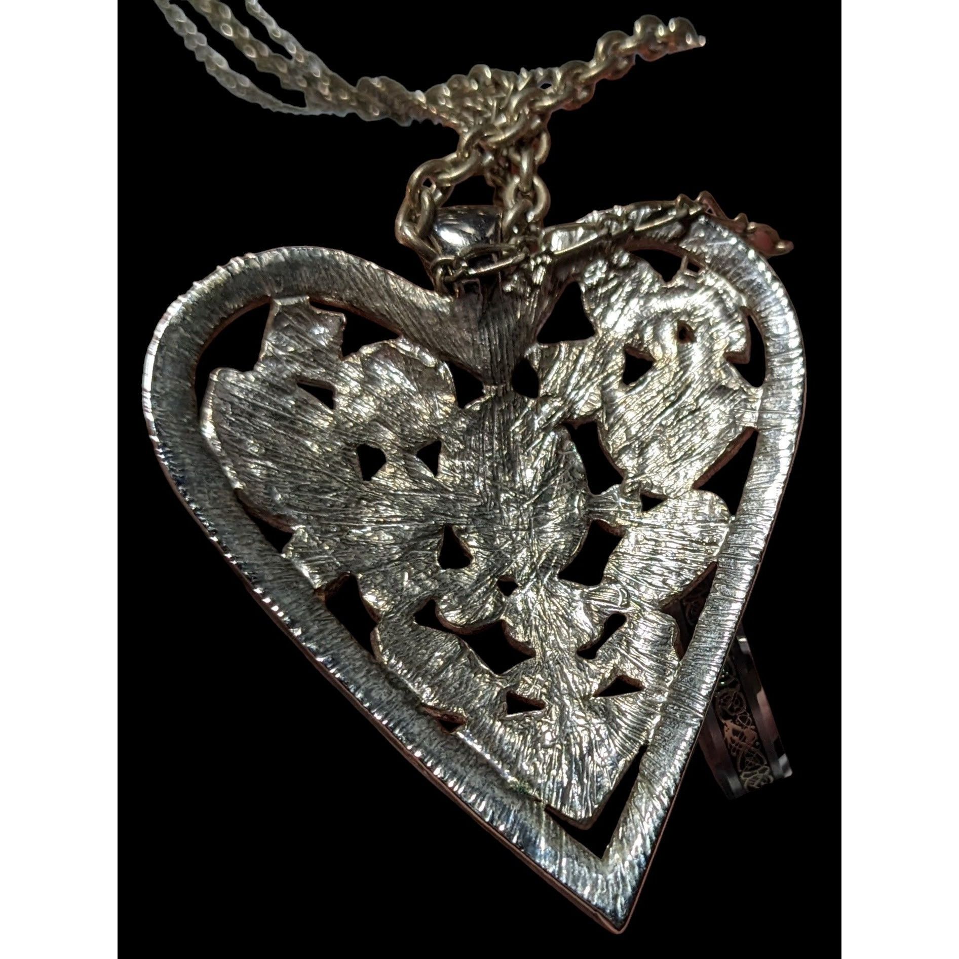 Other Pink And Orange Gemmed Heart Pendant Necklace Size ONE SIZE - 5 Thumbnail