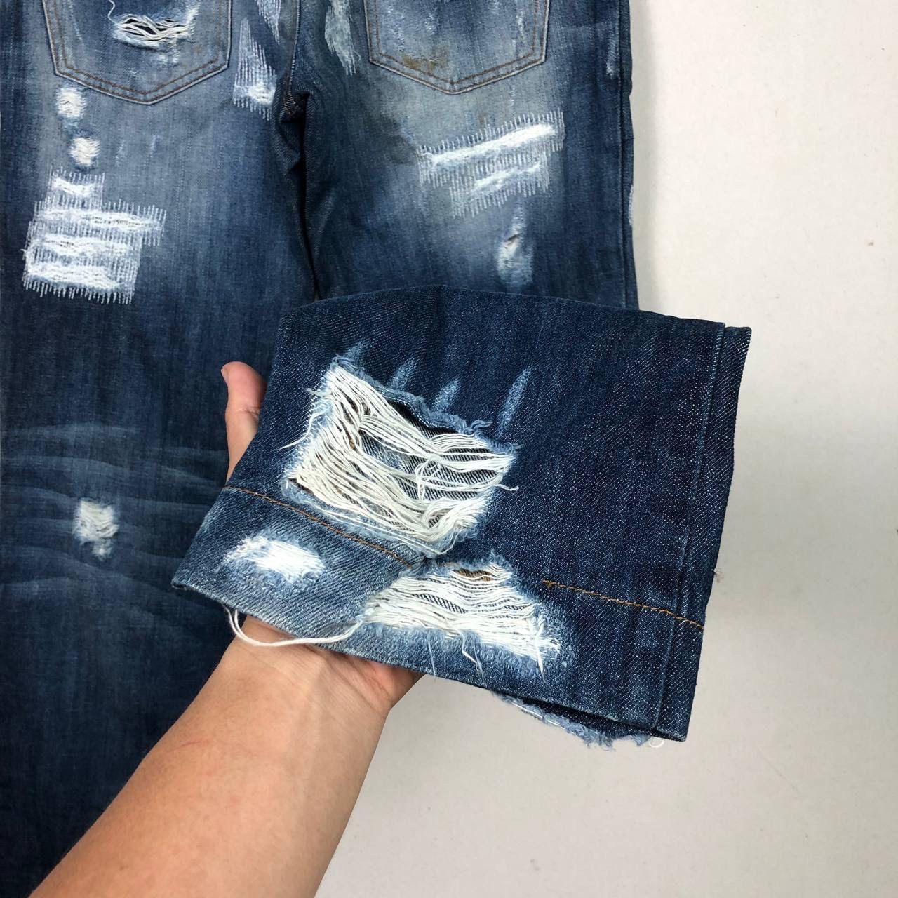 Dolce & Gabbana Destroyed Dolce & Gabbana Distress Ripped Jeans Punk Denim Size US 31 - 14 Thumbnail