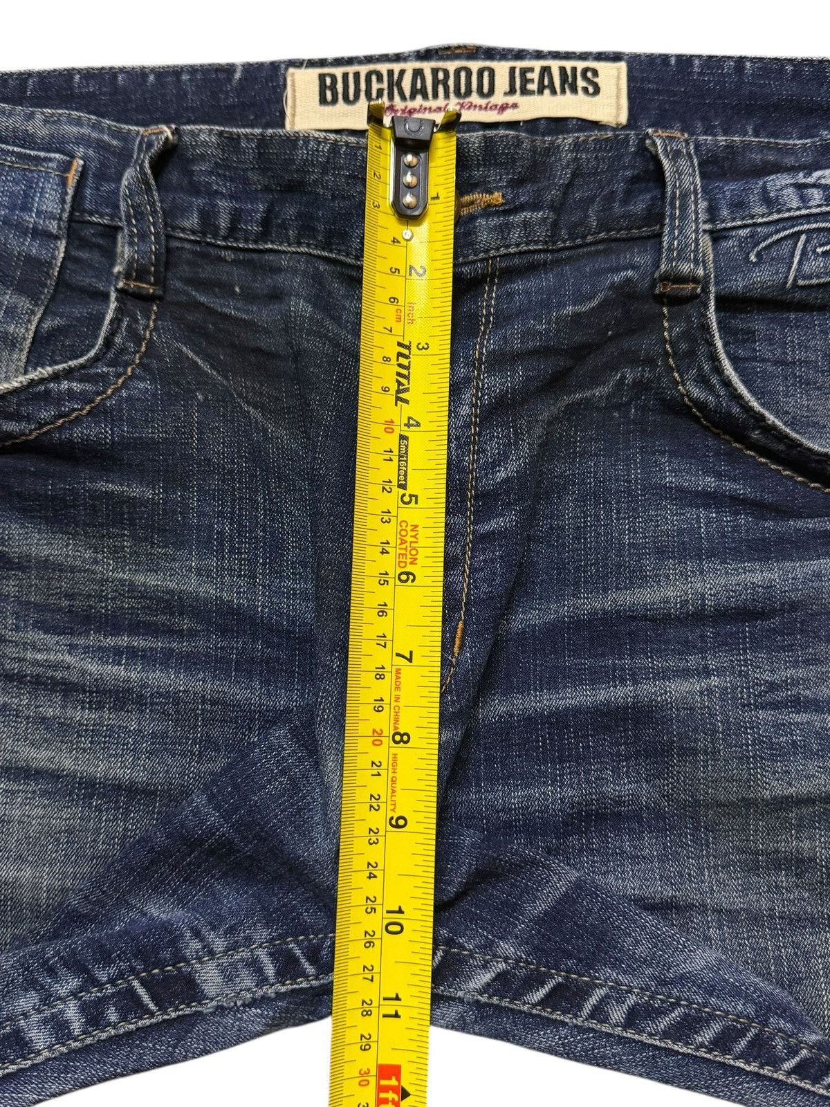 If Six Was Nine Vintage Y2K Buckaro Blue Faded Wash Whisker Distressed Jeans Size US 35 - 12 Thumbnail