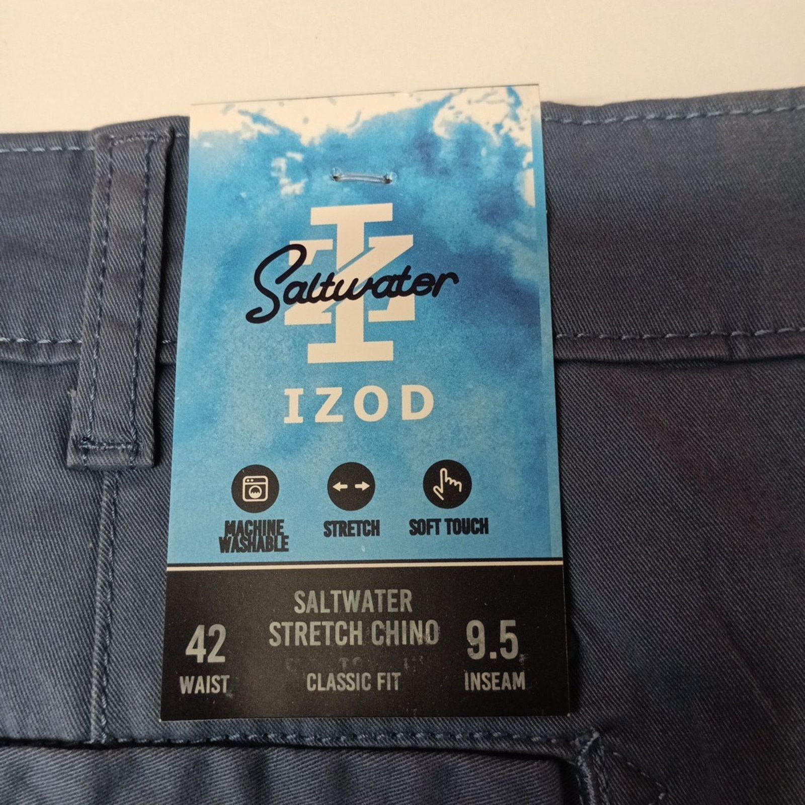 Izod Men's IZOD Chino Shorts Size 42 Blue Classic Fit 9.5 Ins Size US 42 / EU 58 - 5 Thumbnail