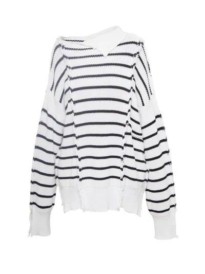 Marni o1y1125 Turtleneck Sweater in White/Black Size S / US 4 / IT 40 - 2 Thumbnail