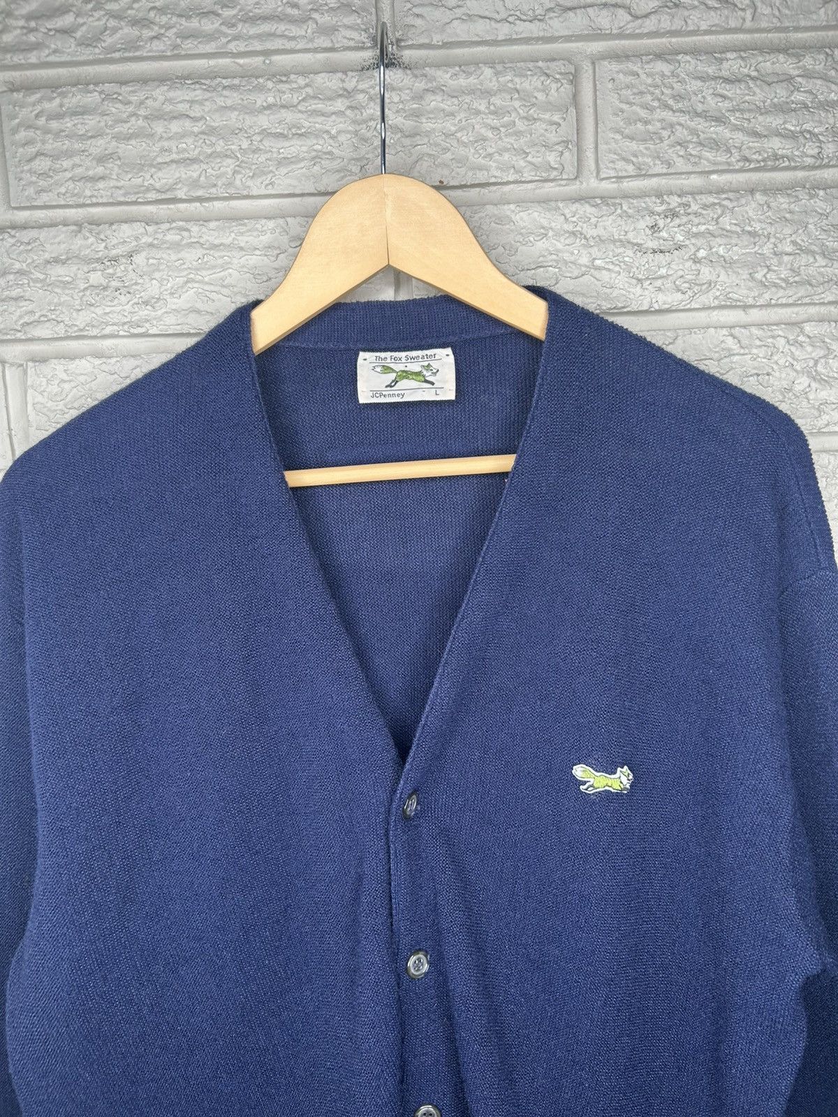JCPenney Vintage 80s JC Penny The Fox Sweater Cardigan Size US L / EU 52-54 / 3 - 2 Thumbnail