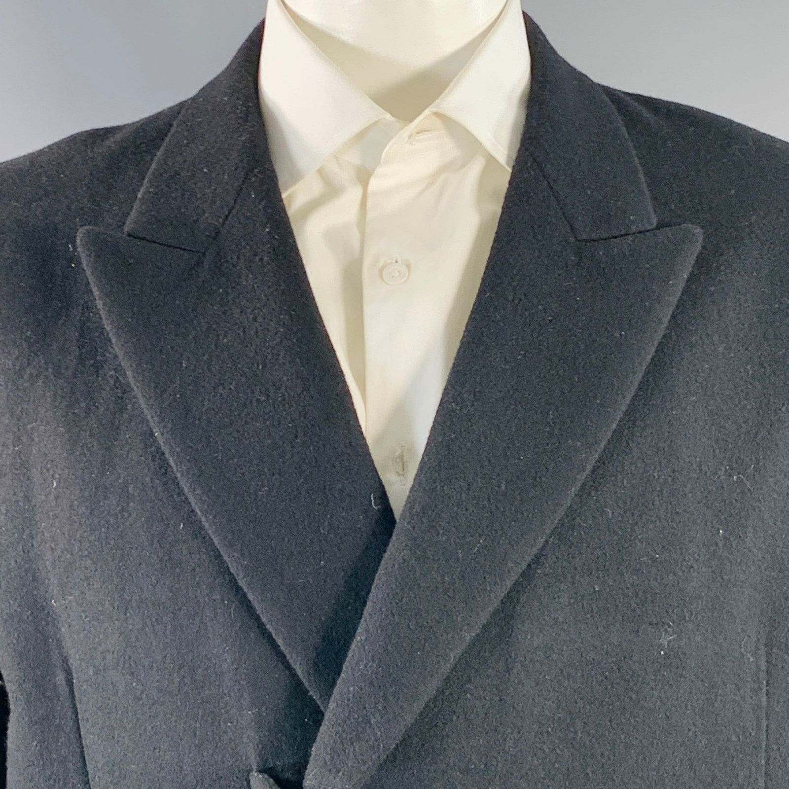 Yohji Yamamoto YOHJI YAMAMOTO Size XL Black Wool Peak Lapel Sport Coat Size 42R - 2 Thumbnail