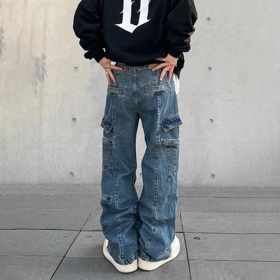 Japanese Brand × Jean Y2k Baggy Cargo Pants Denim Baggy Jeans Trousers Size US 30 / EU 46 - 3 Thumbnail