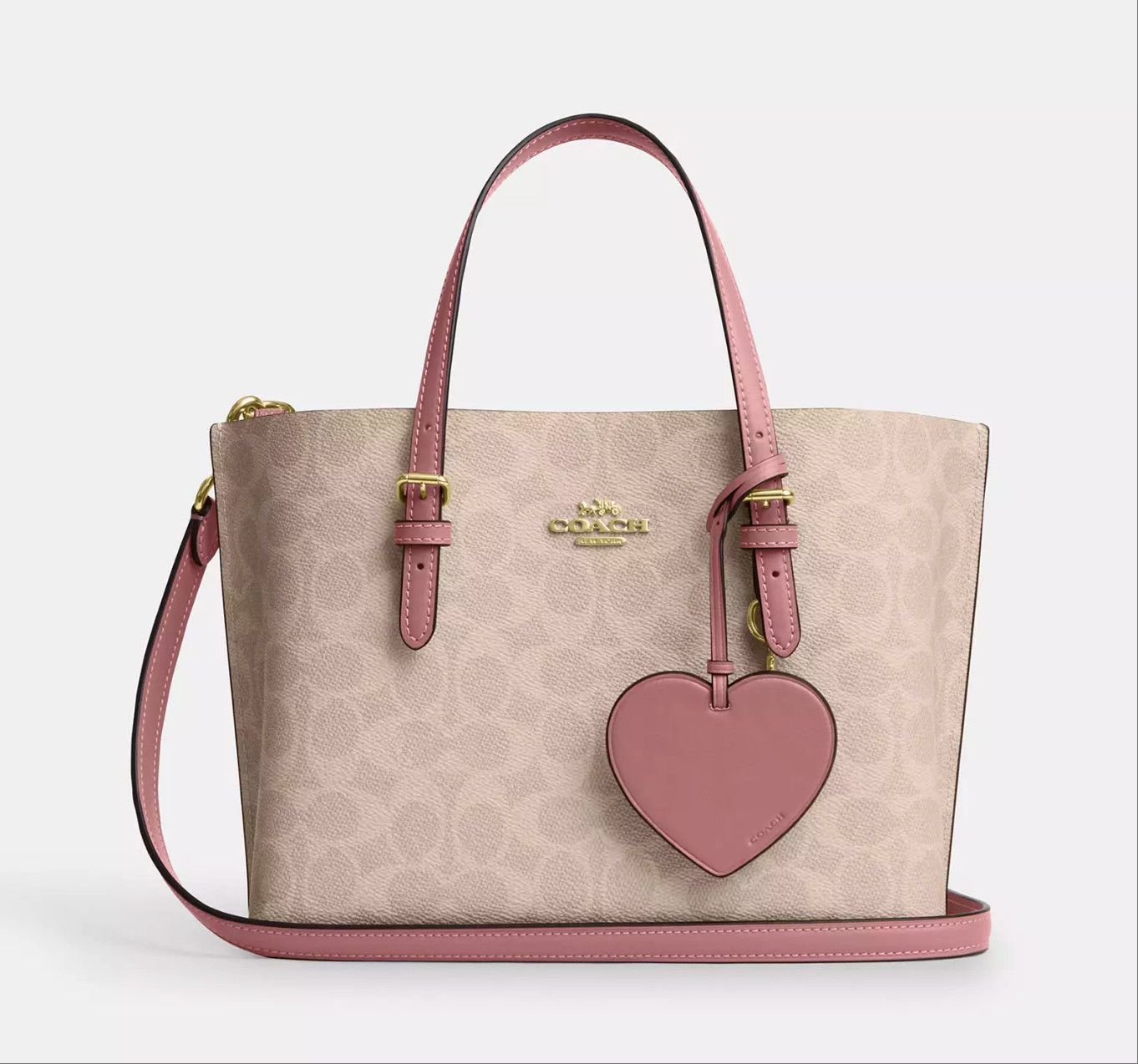 Coach Mollie Tote Bag 25 In Signature Canvas With Heart Charm Size ONE SIZE - 8 Thumbnail