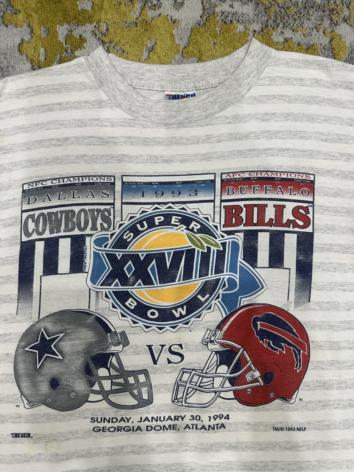 Vintage 1993 Super Bowl Dallas Cowboys vs Buffalo Bills T-Shirt (L) Size US L / EU 52-54 / 3 - 6 Thumbnail