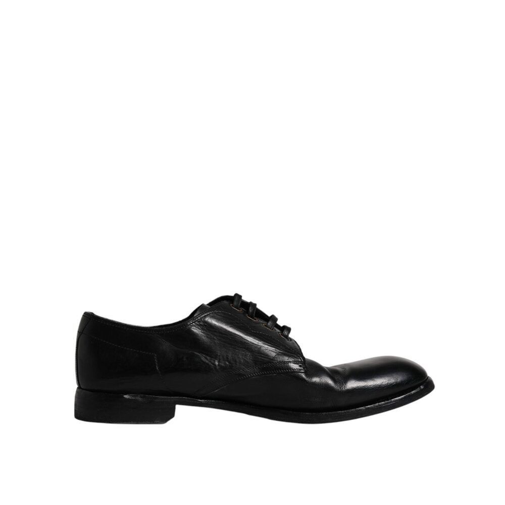 Dolce & Gabbana Dolce & Gabbana Black Leather Derby Formal Men Dress Shoes Size US 12 / EU 45 - 1 Thumbnail