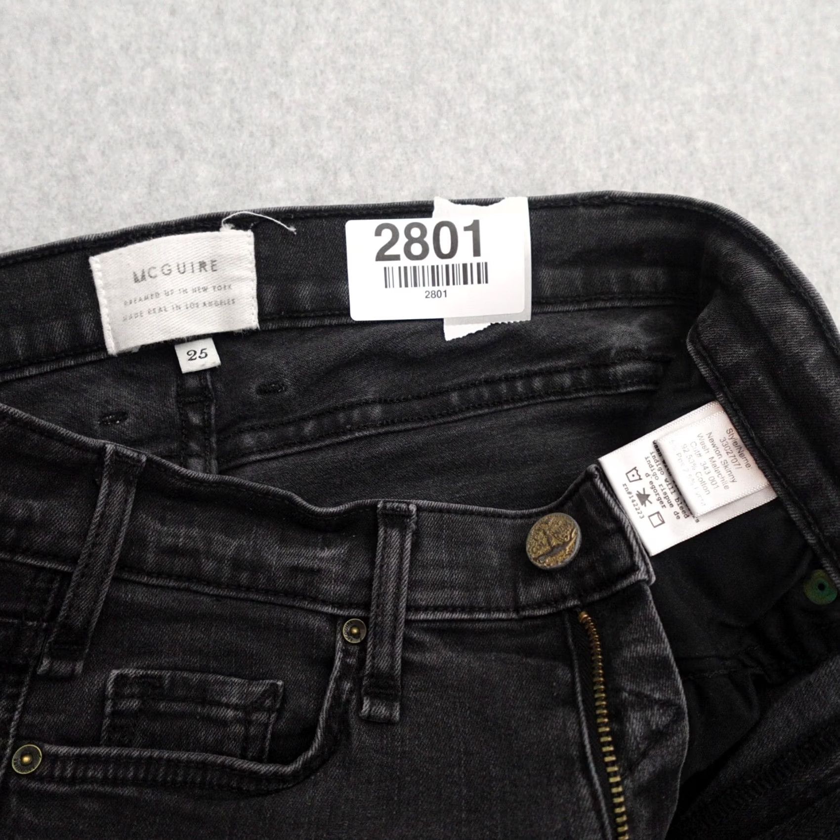 Vintage McGuire Distressed Jeans Womens Size 25 Skinny Denim Made in USA Blue 90s USA Theme Womens Jeans Distressed Measurements Provided in Pictures Size 42" / US 20 - 3 Thumbnail