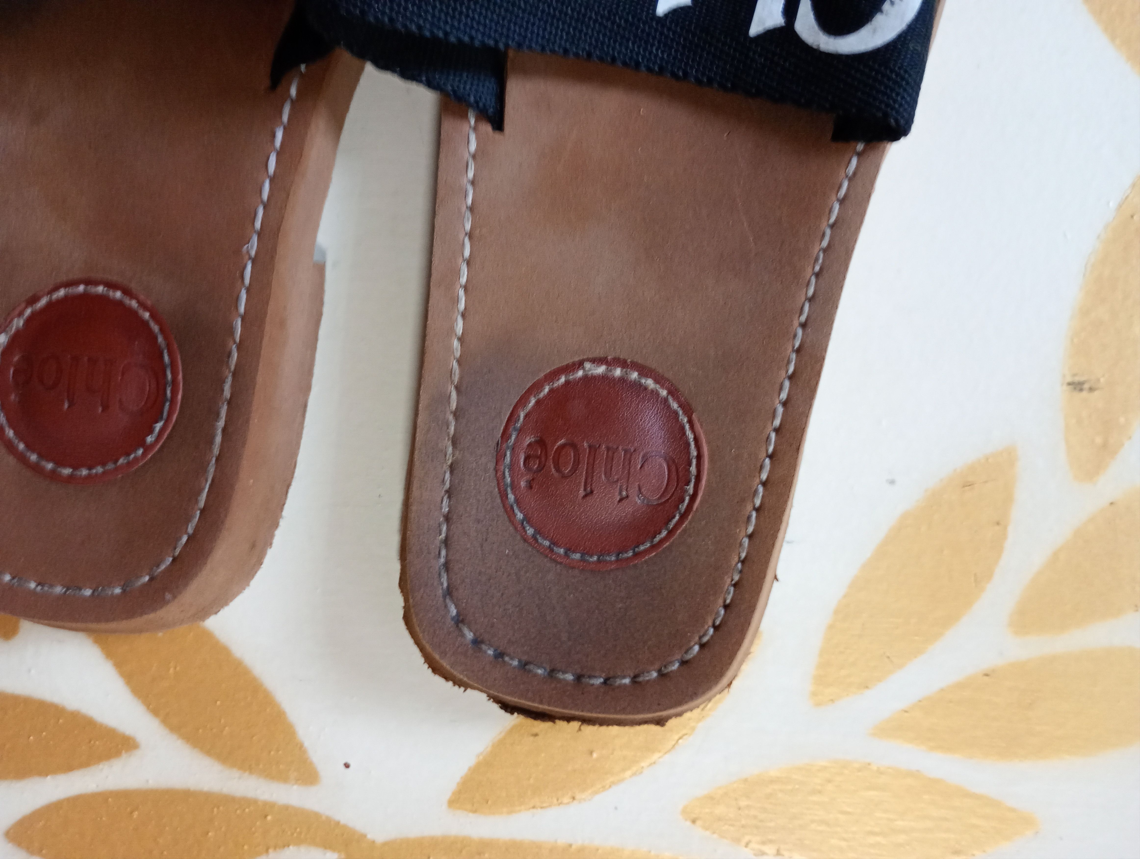 Chloe × Designer CHLOE Woody Flat Logo Canvas Black Slide Sandals 38 Size US 7.5 / IT 37.5 - 6 Thumbnail