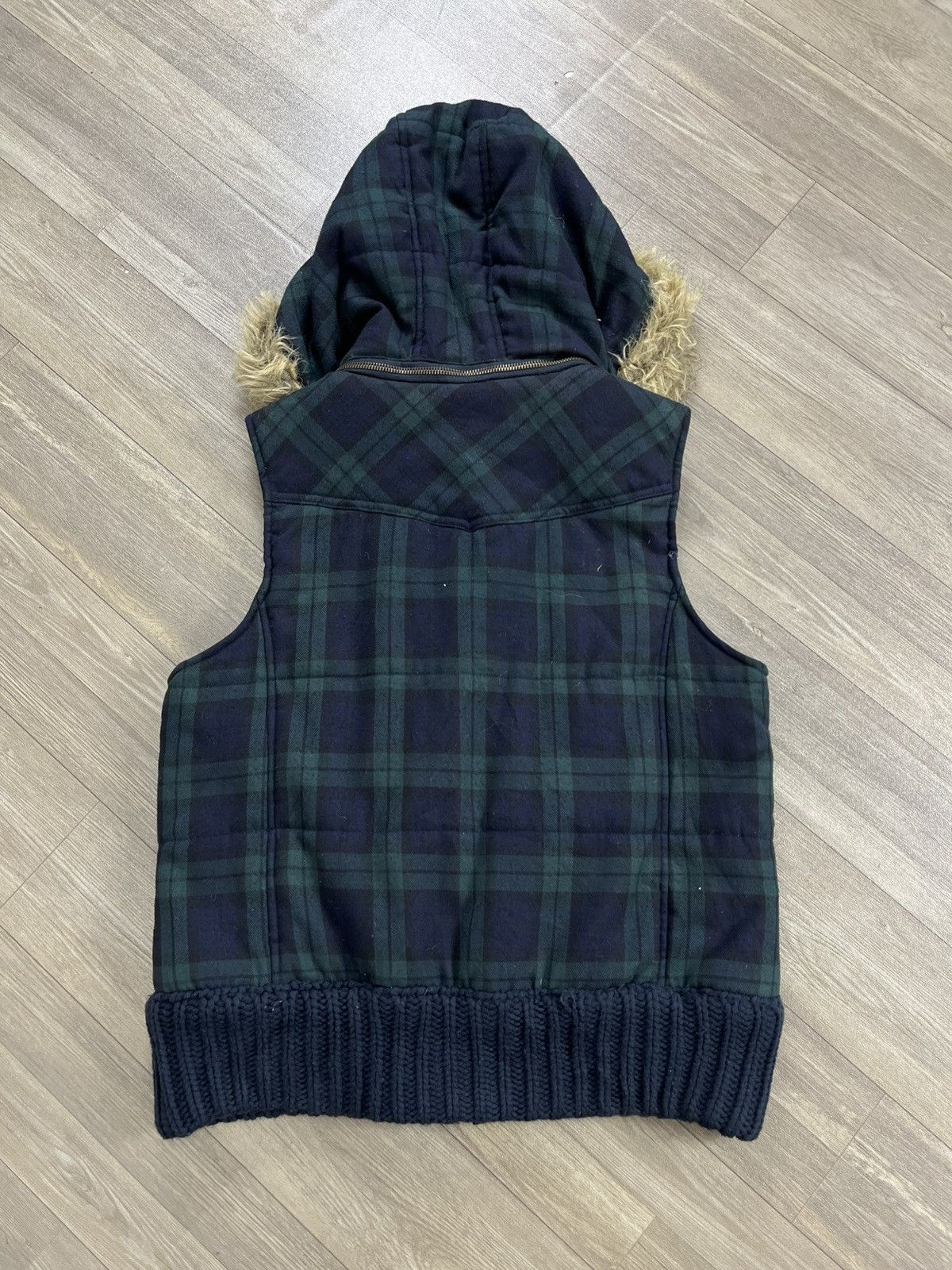 Japanese Brand 2000s Hysteric Glamour Goa Style Plaid Down Jacket Fur Vest Size US M / EU 48-50 / 2 - 13 Thumbnail