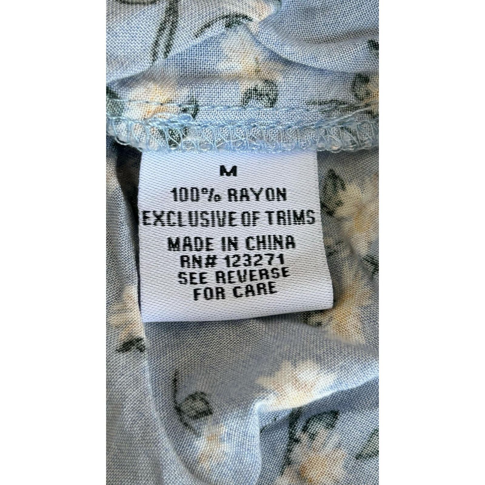 Other Vine & Valley | Blue Floral Button Front Romper | Medium Size 22" - 4 Thumbnail