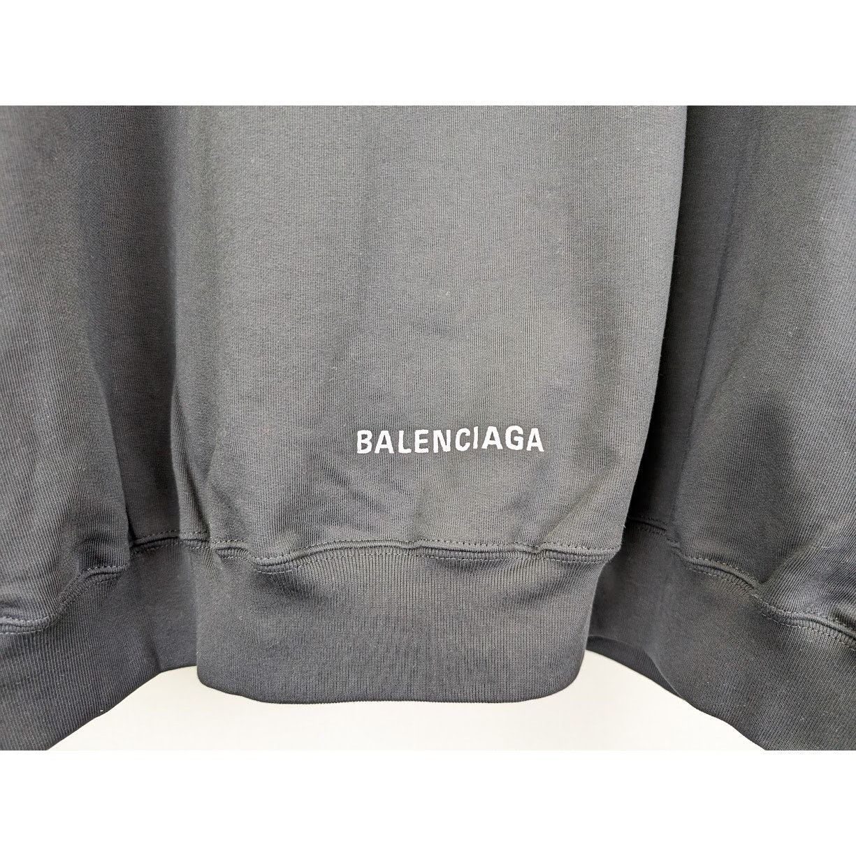 Balenciaga o1rshd1 Moll Bouclet Large Fit Hoodie in Black/White Size US S / EU 44-46 / 1 - 12 Thumbnail