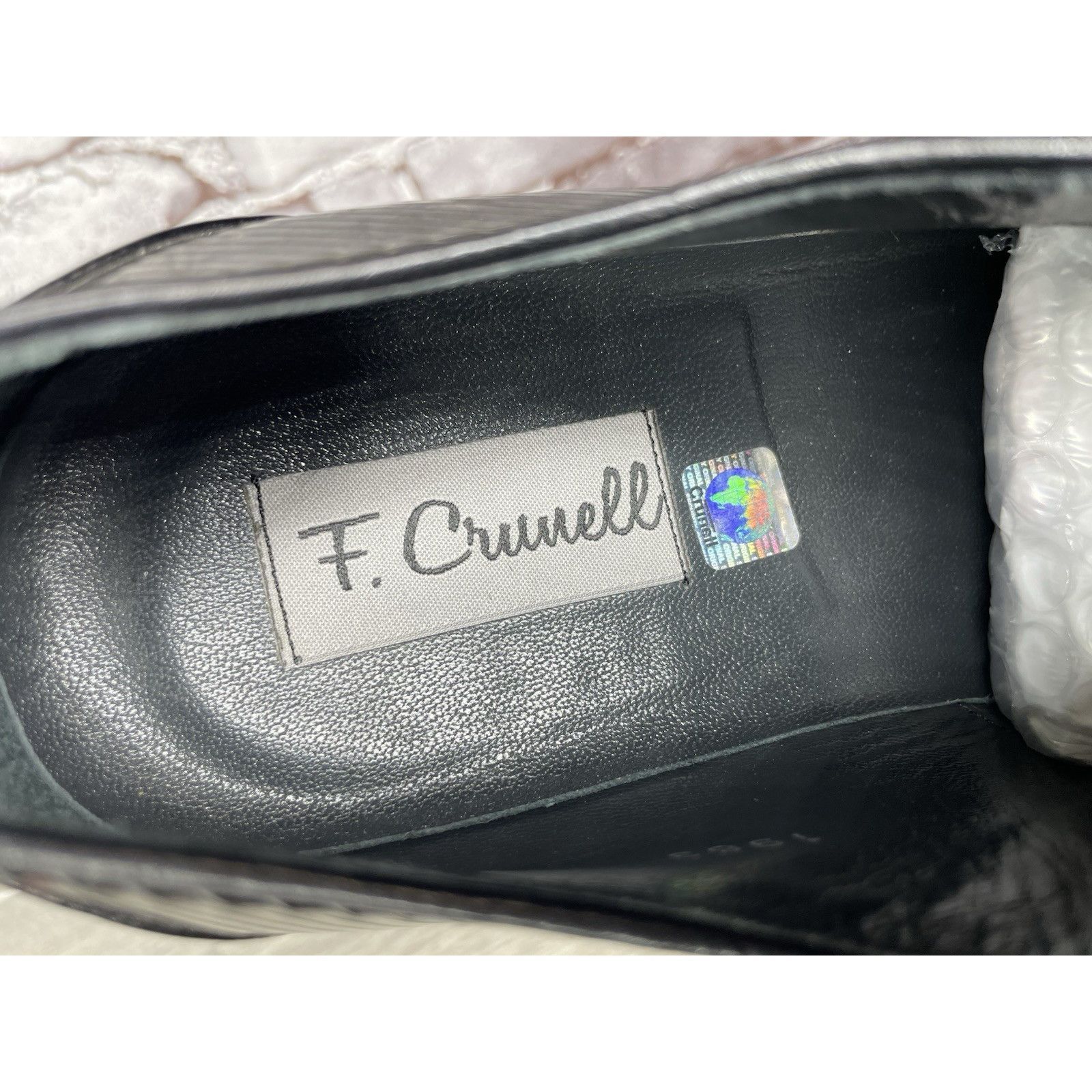 Other F. Crunell Vero Cuoio Black Leather Cap Toe Designer Dress S Size US 9 / EU 42 - 9 Thumbnail