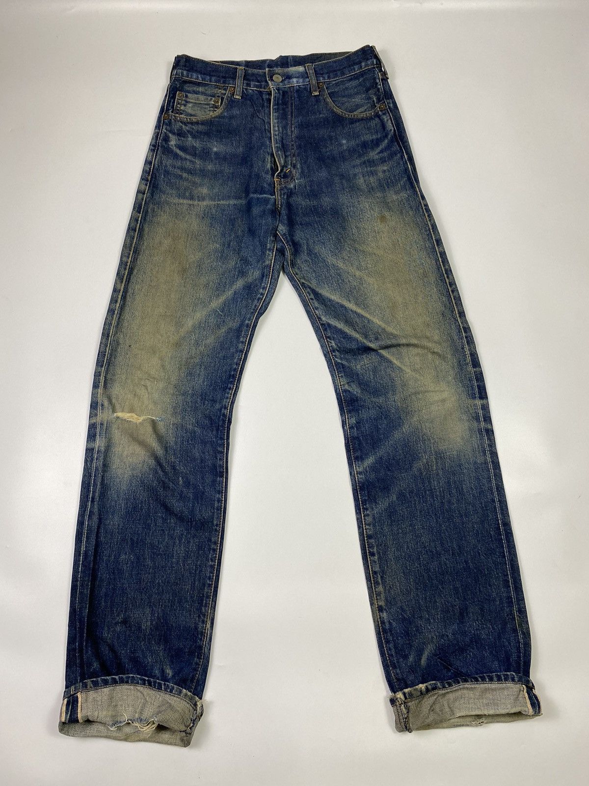 Levi's vintage levis big E 502 selvedge faded wash jeans pant Size US 31 - 1 Thumbnail