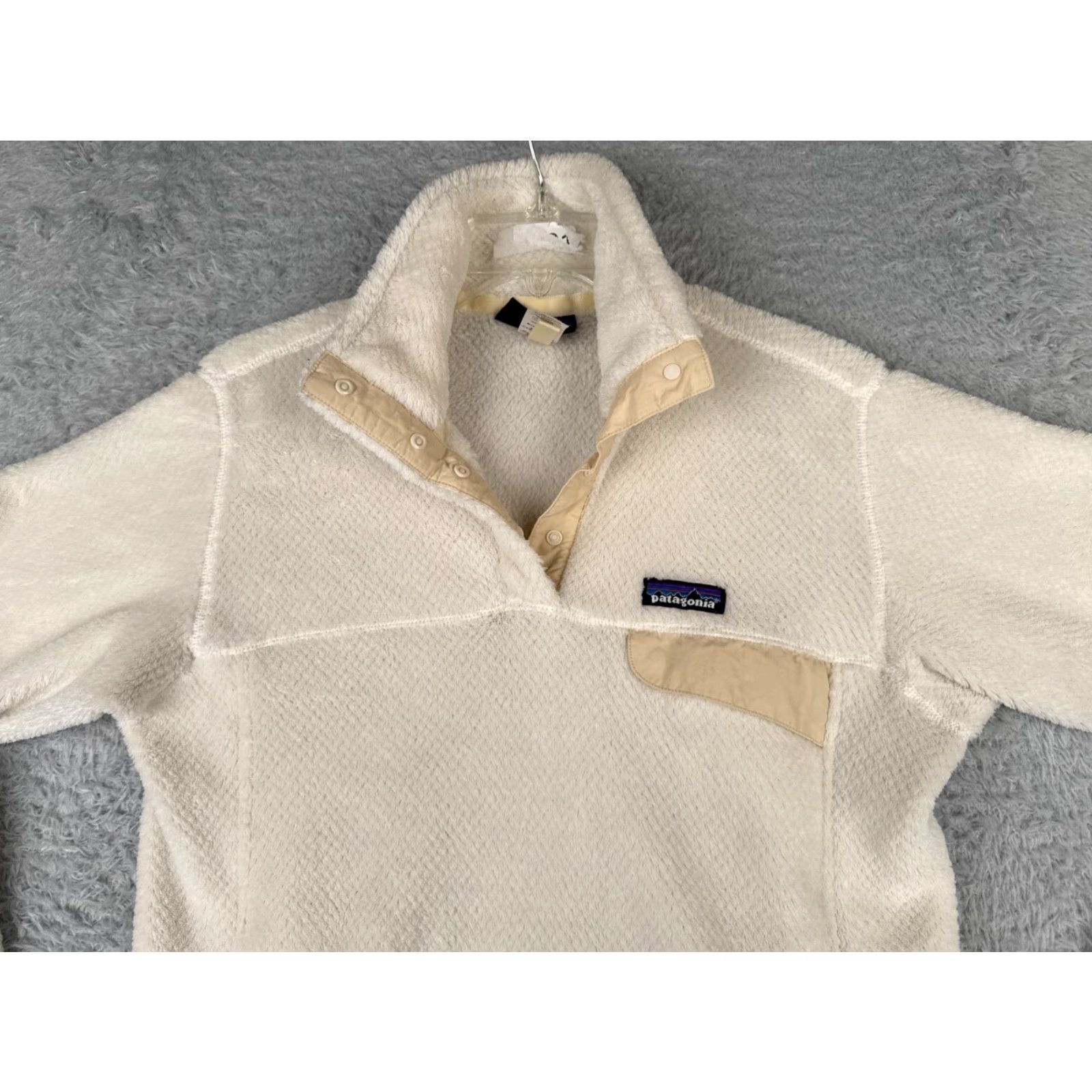 Patagonia Patagonia Sweater Womens Medium Beige Re-Tool Snap-T Pullover Mock Neck Fleece Sweatshirt Size M / US 6-8 / IT 42-44 - 4 Thumbnail
