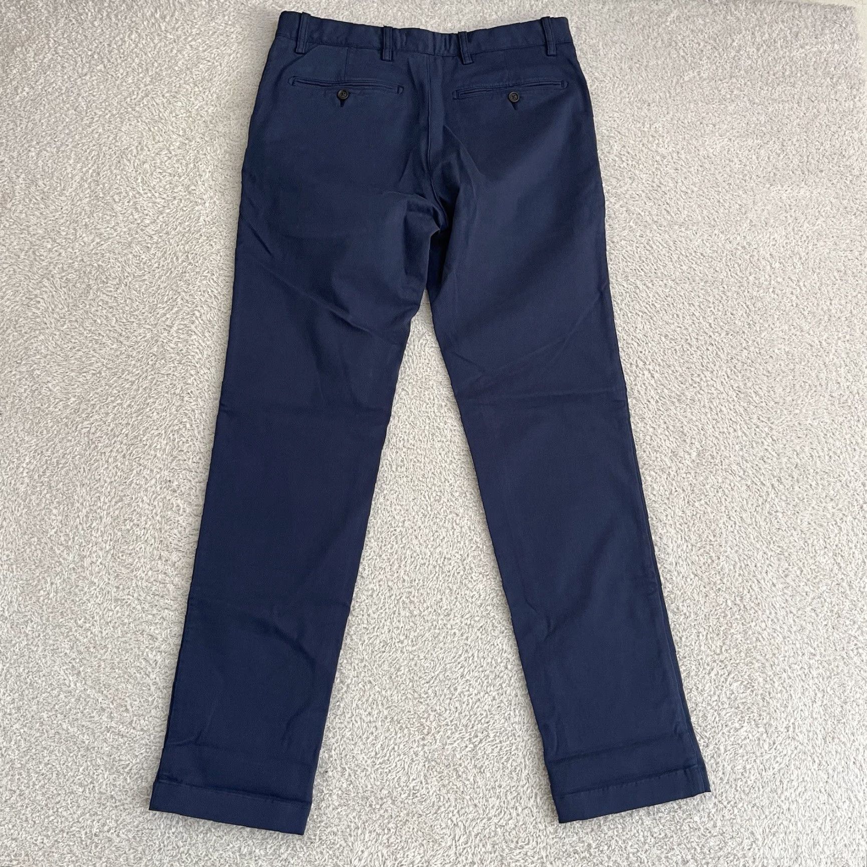 Vintage VINTAGE SPOKE Chino Pants Mens 30x31 Navy Blue Build A Trousers Slim Straight Cotton Size US 30 / EU 46 - 2 Thumbnail
