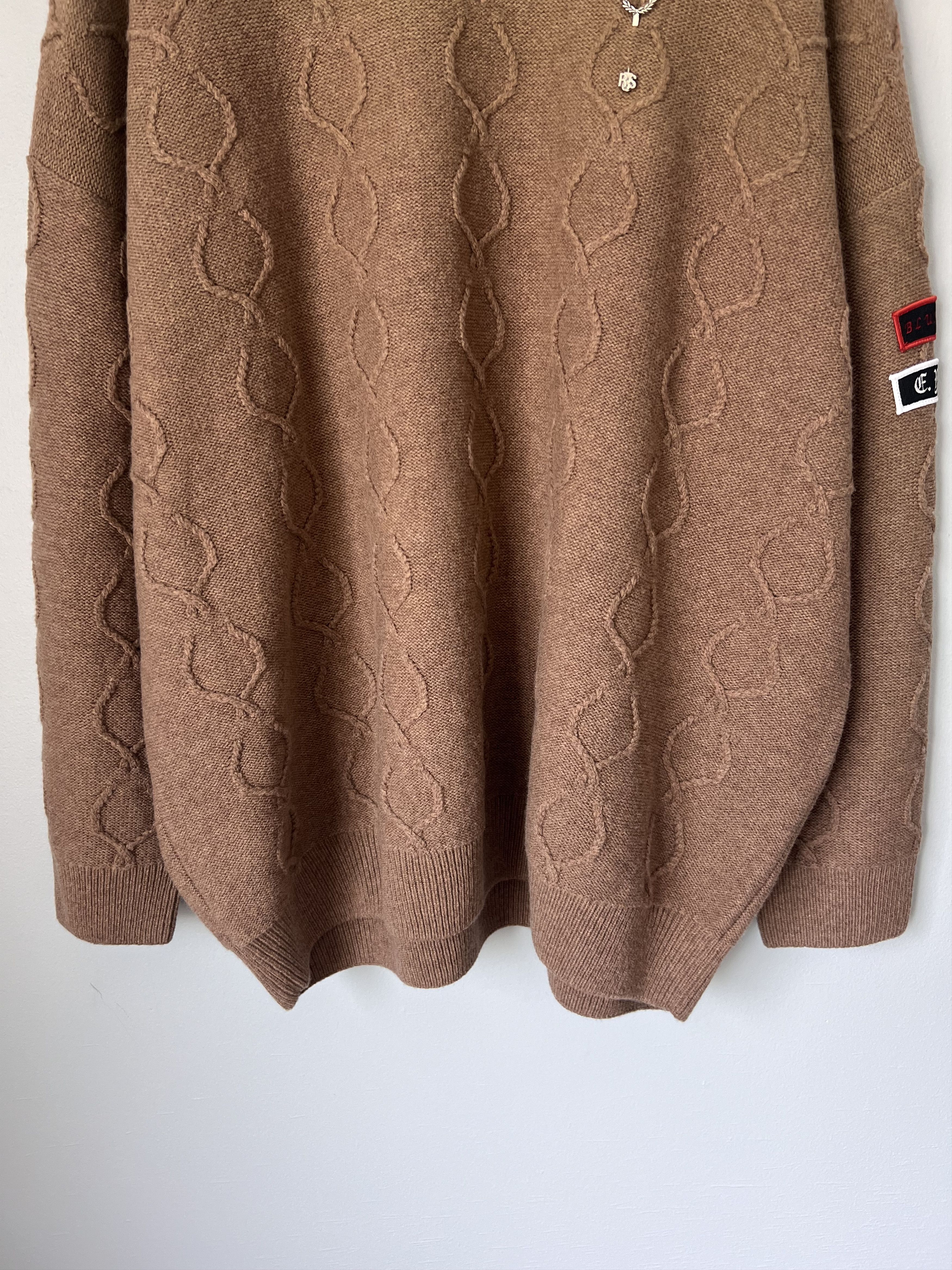 Fred Perry × Raf Simons Raf Simons Fred Perry Wool Patched Oversized Sweater Size US M / EU 48-50 / 2 - 3 Thumbnail