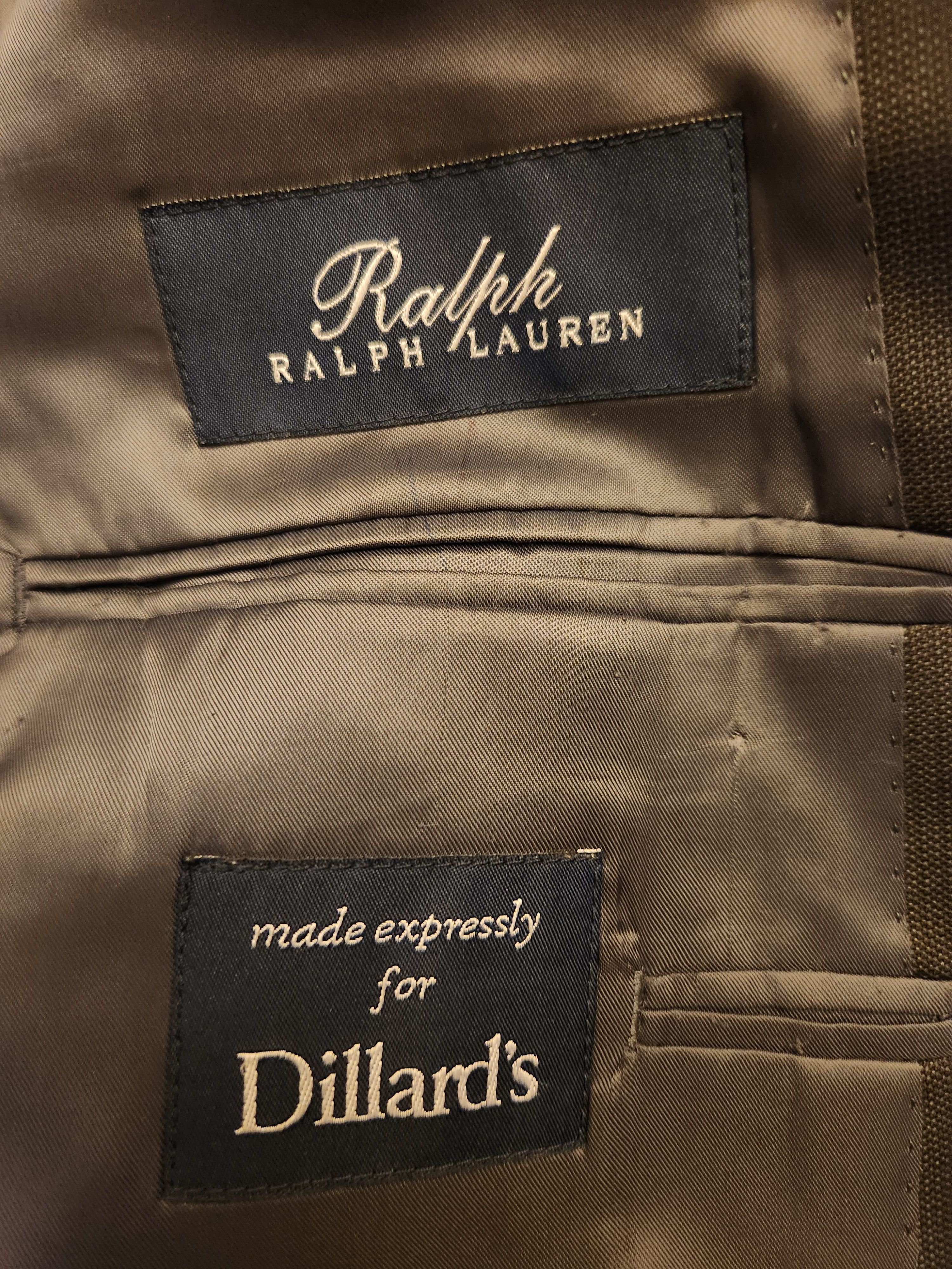 Ralph Lauren Men's 100% Wool Brown Blazer Size 44R - 3 Thumbnail