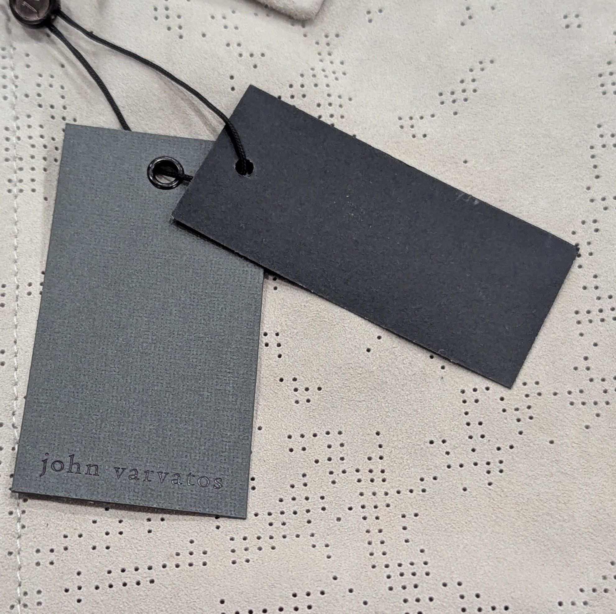 John Varvatos John Varvatos "Wade" Suede Perforated Shirt Chalk 58 US 48 Size US XXL / EU 58 / 5 - 7 Thumbnail