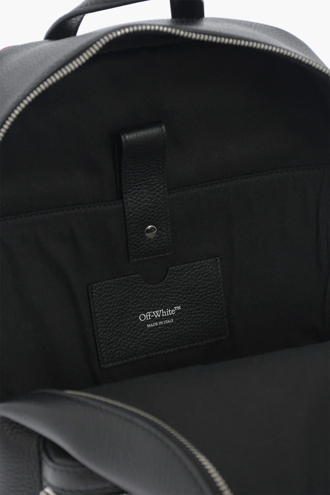 Off-White og1mm0426 Size: OS / Hammered Leather Backpack in Black Size ONE SIZE - 4 Thumbnail