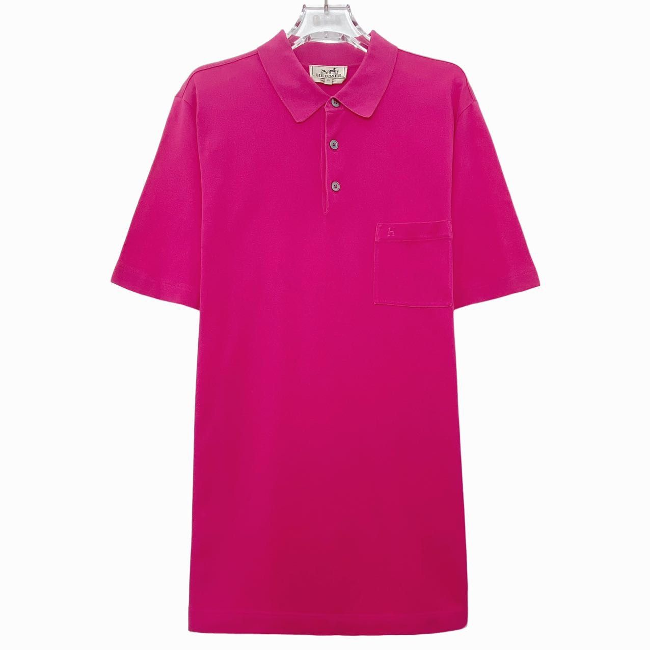 Hermes Hermes Solid Color Casual Short Sleeve Polo Shirt K26WX Size US XL / EU 56 / 4 - 1 Thumbnail