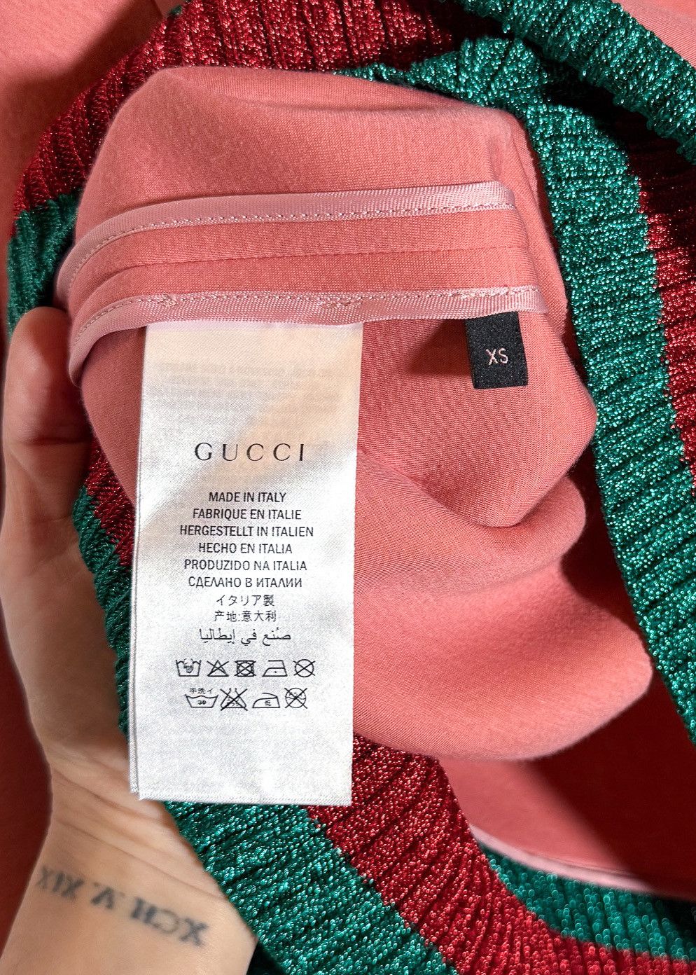 Gucci Gucci "Life Is Gucci" Ghost Pink Cotton Sweatshirt Size XS / US 0-2 / IT 36-38 - 7 Thumbnail