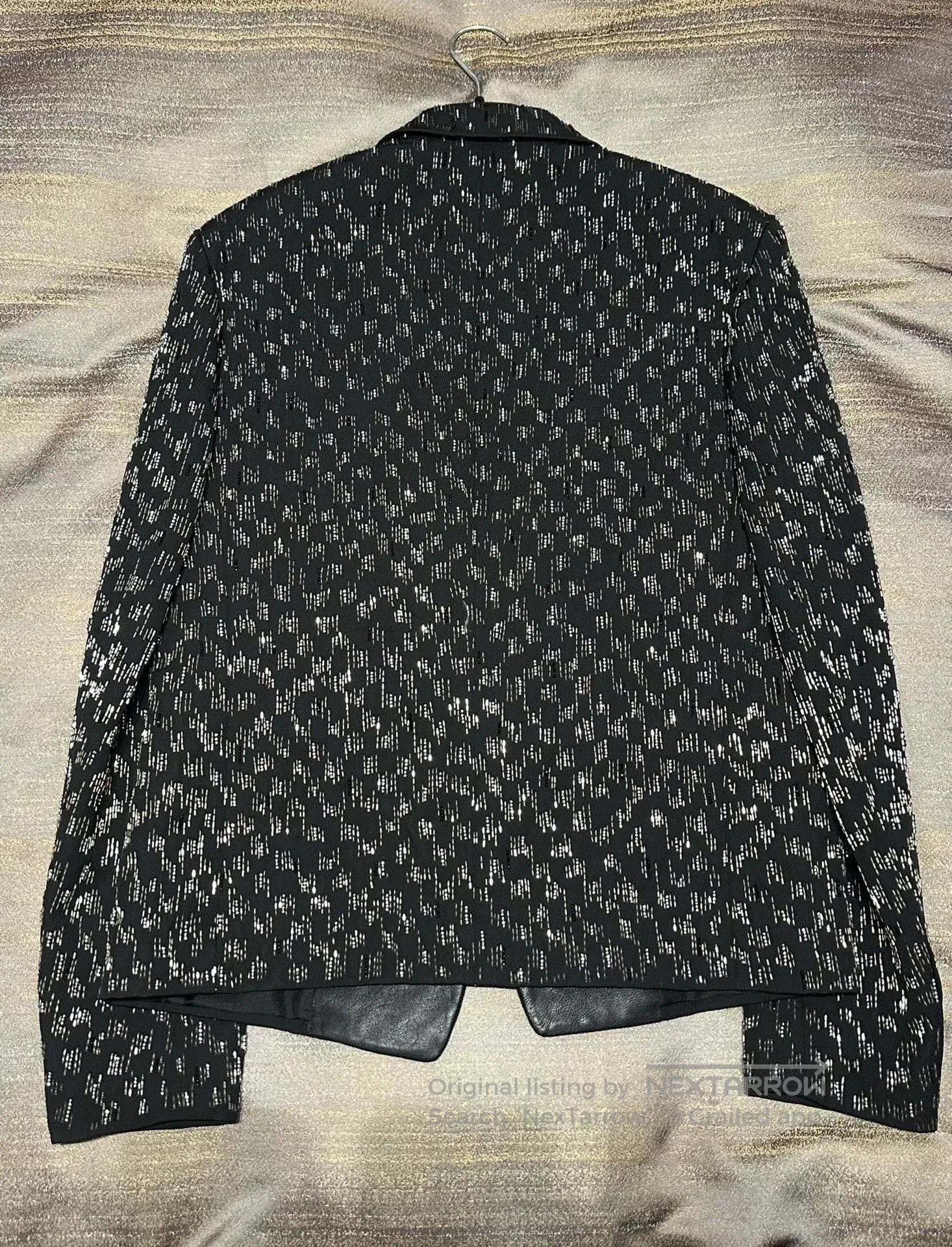 Saint Laurent Paris Saint Laurent Black Houndstooth Embroidered Jacket. Size US M / EU 48-50 / 2 - 2 Thumbnail