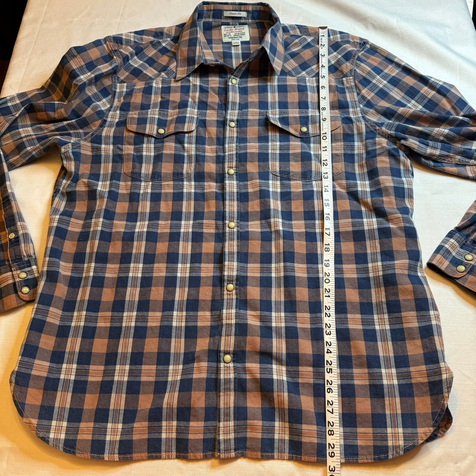 Lucky Brand Lucky Brand Classic Fit Western Pearl Snap Shirt Men’s Sz XL Size US XL / EU 56 / 4 - 9 Thumbnail