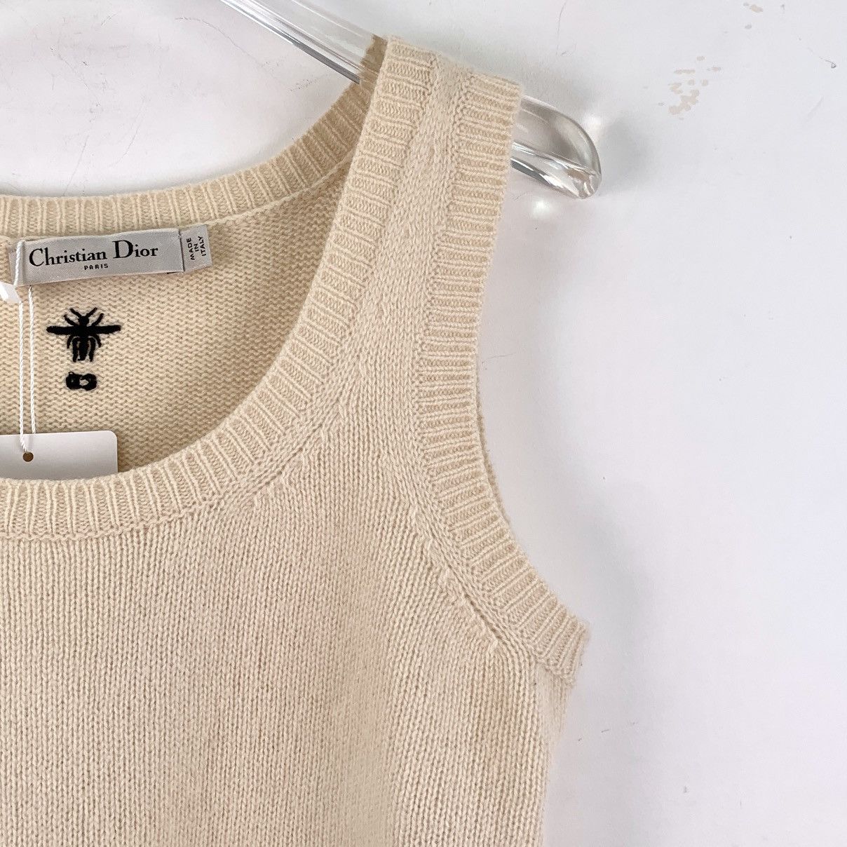 Dior Dior Beige Cashmere Crew Neck Sleeveless Knit Vest K26WX Size XS / US 0-2 / IT 36-38 - 3 Thumbnail