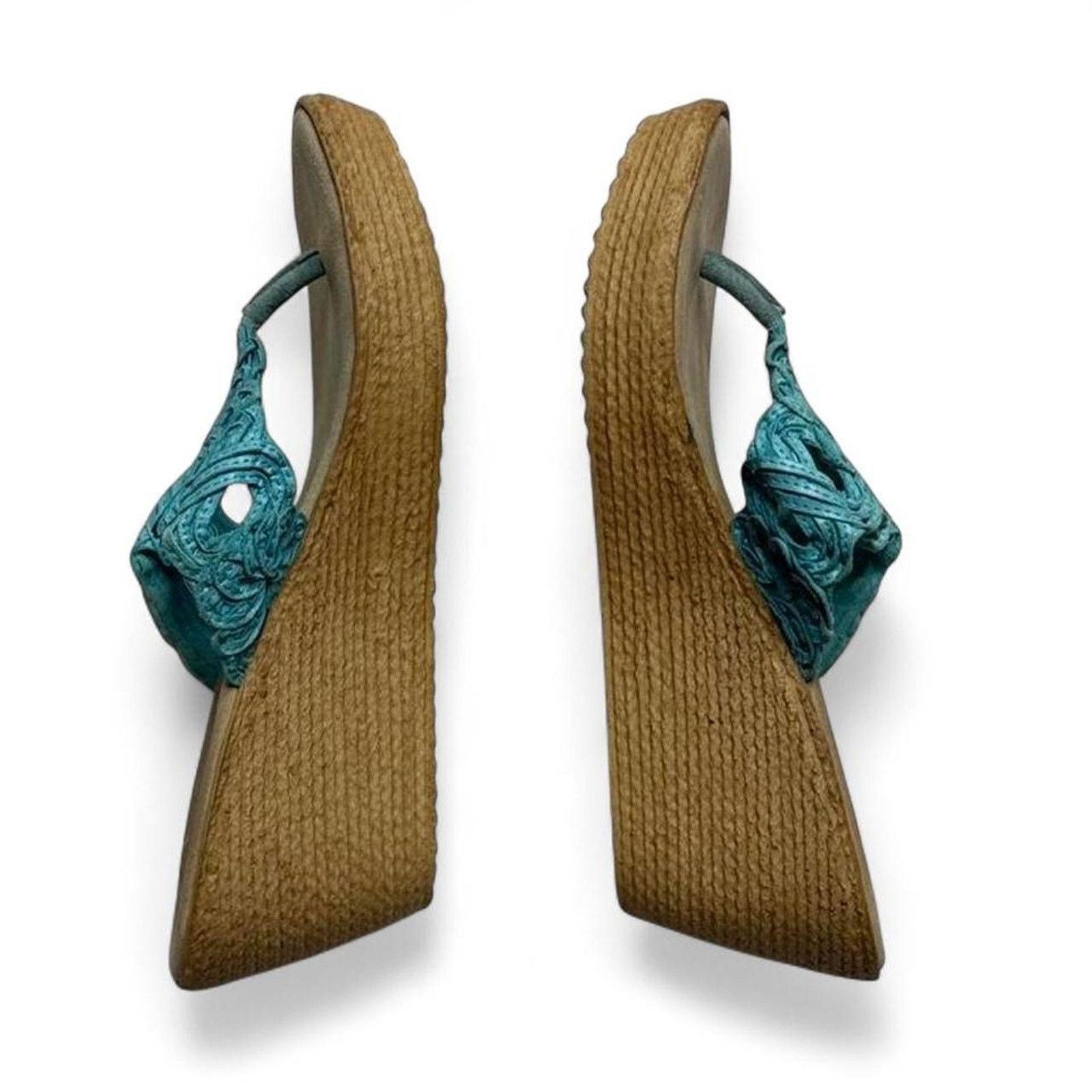 Other Reba Tropical Y2K Boho Summer 3” Wedge Sandals Size 8 1/2 Size US 8.5 / IT 38.5 - 8 Thumbnail