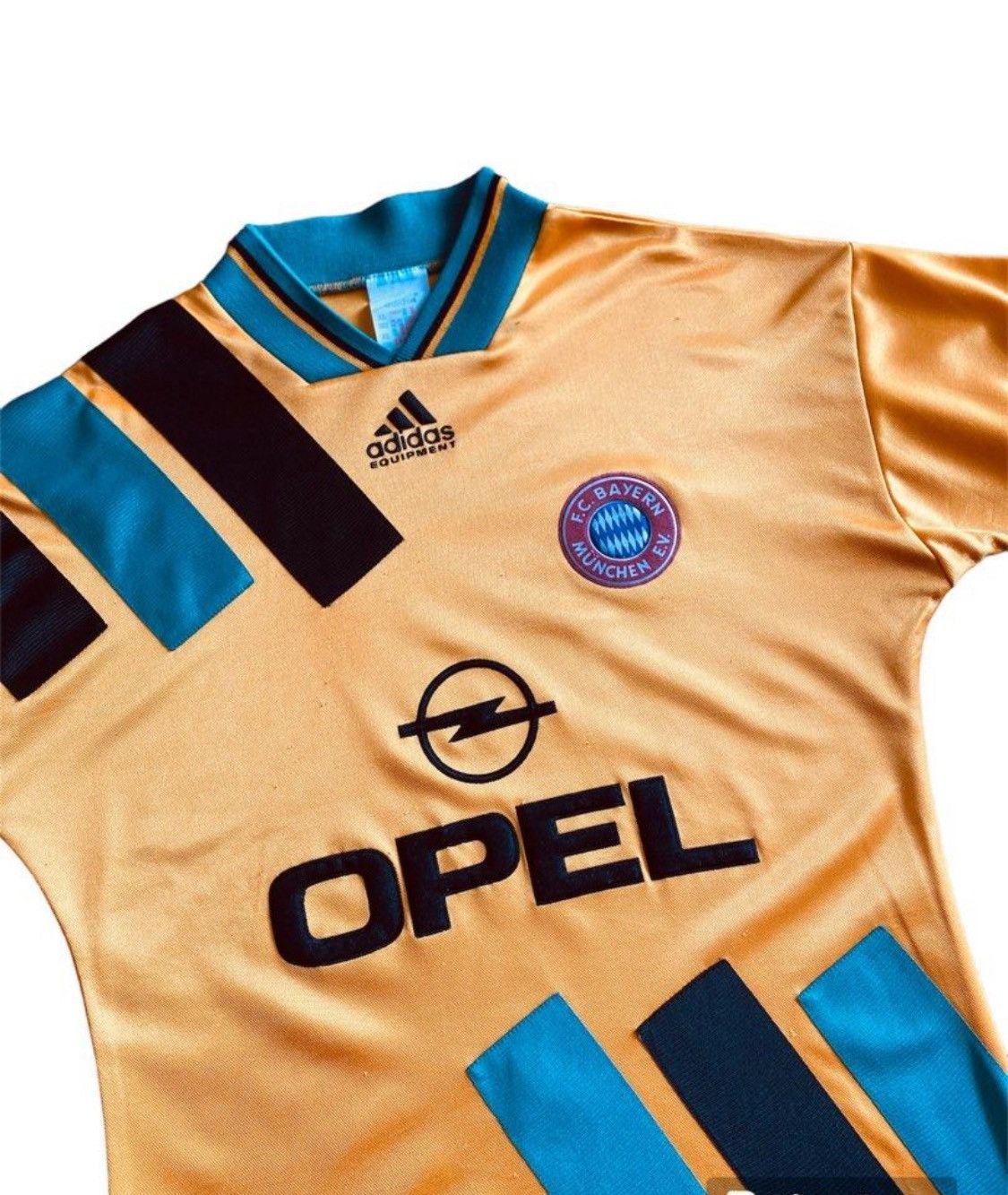 Adidas Vintage 1993/94 Bayern Munich “Opel” Yellow Away Jersey Size US XS / EU 42 / 0 - 2 Thumbnail