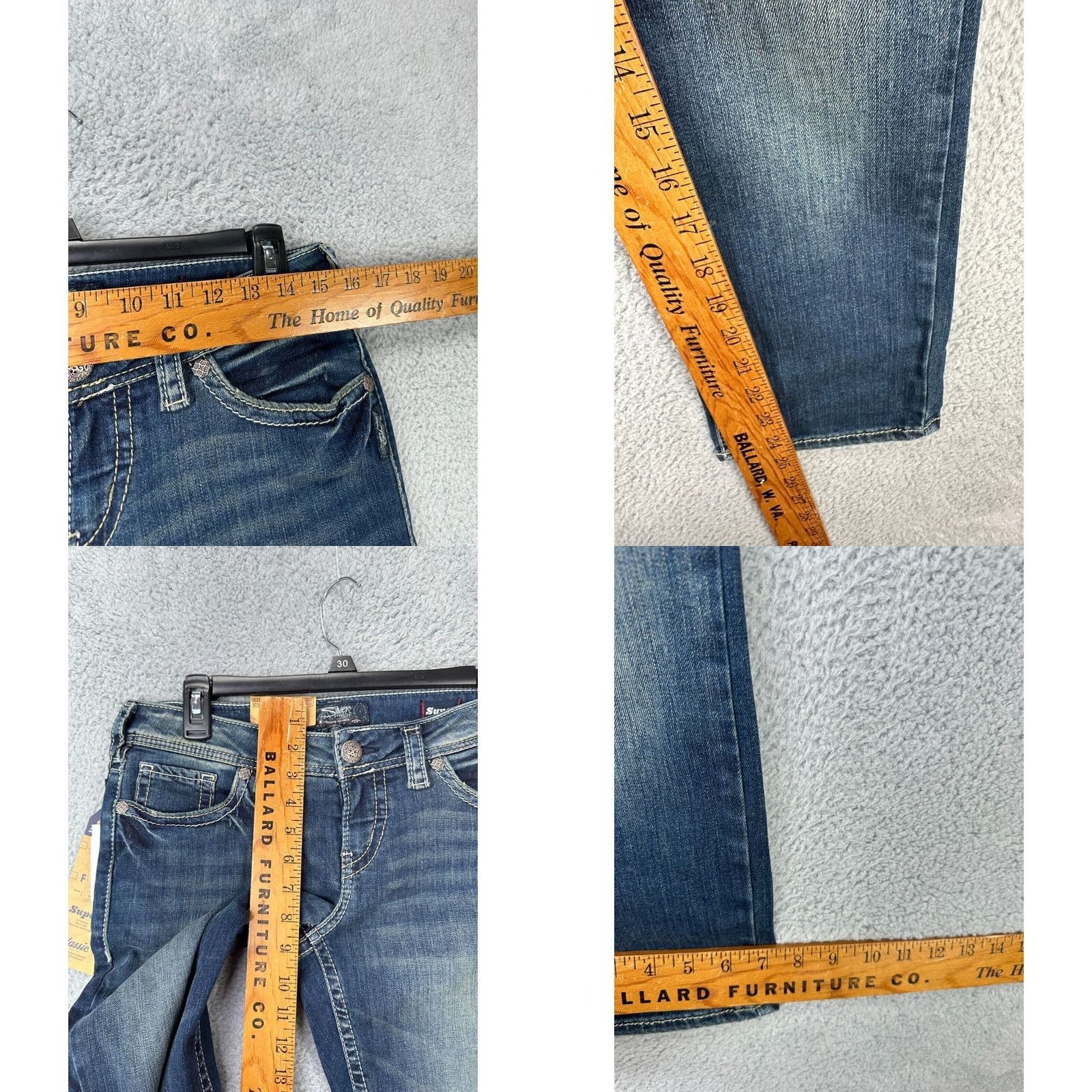 Silver Jeans Co. VINTAGE Silver Jeans Co. Cropped Jeans Womens 29X22 Blue Distressed Aiko Fit Denim NEW Size 29" - 9 Thumbnail